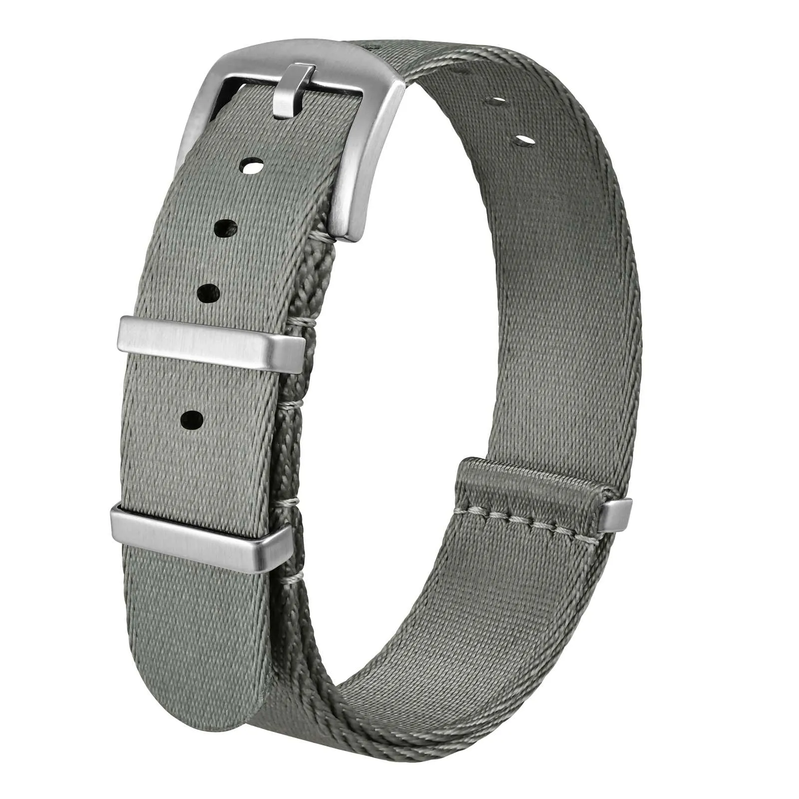 Anbeer Cinturini per orologi in nylon per uomo e donna, cinturino di ricambio militare monoblocco da 18mm con fibbia in acciaio inossidabile argentato - immagine 1