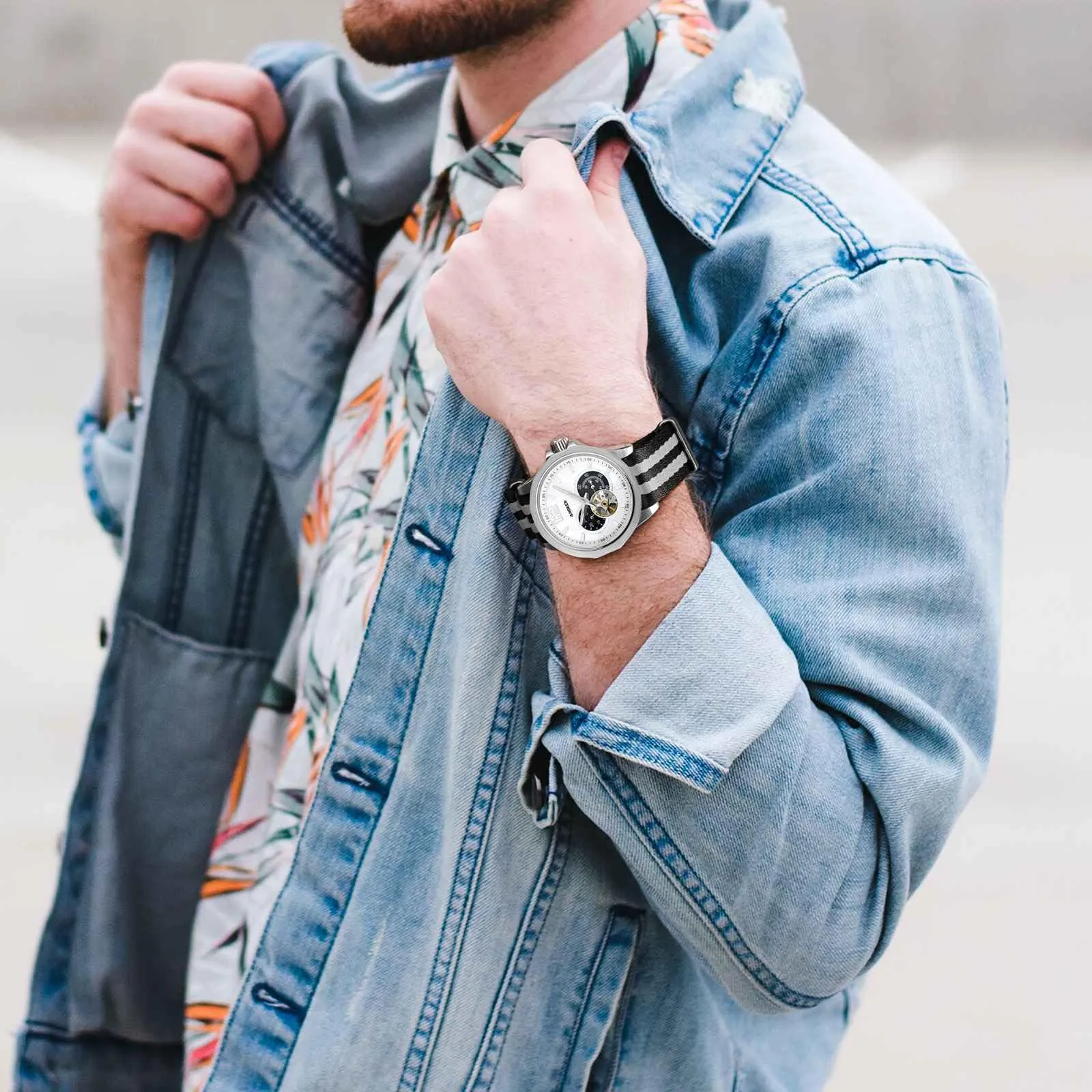 Anbeer Cinturini per orologi in nylon per uomo e donna, cinturino di ricambio militare monoblocco da 20mm con fibbia in acciaio inossidabile argentato - immagine 7