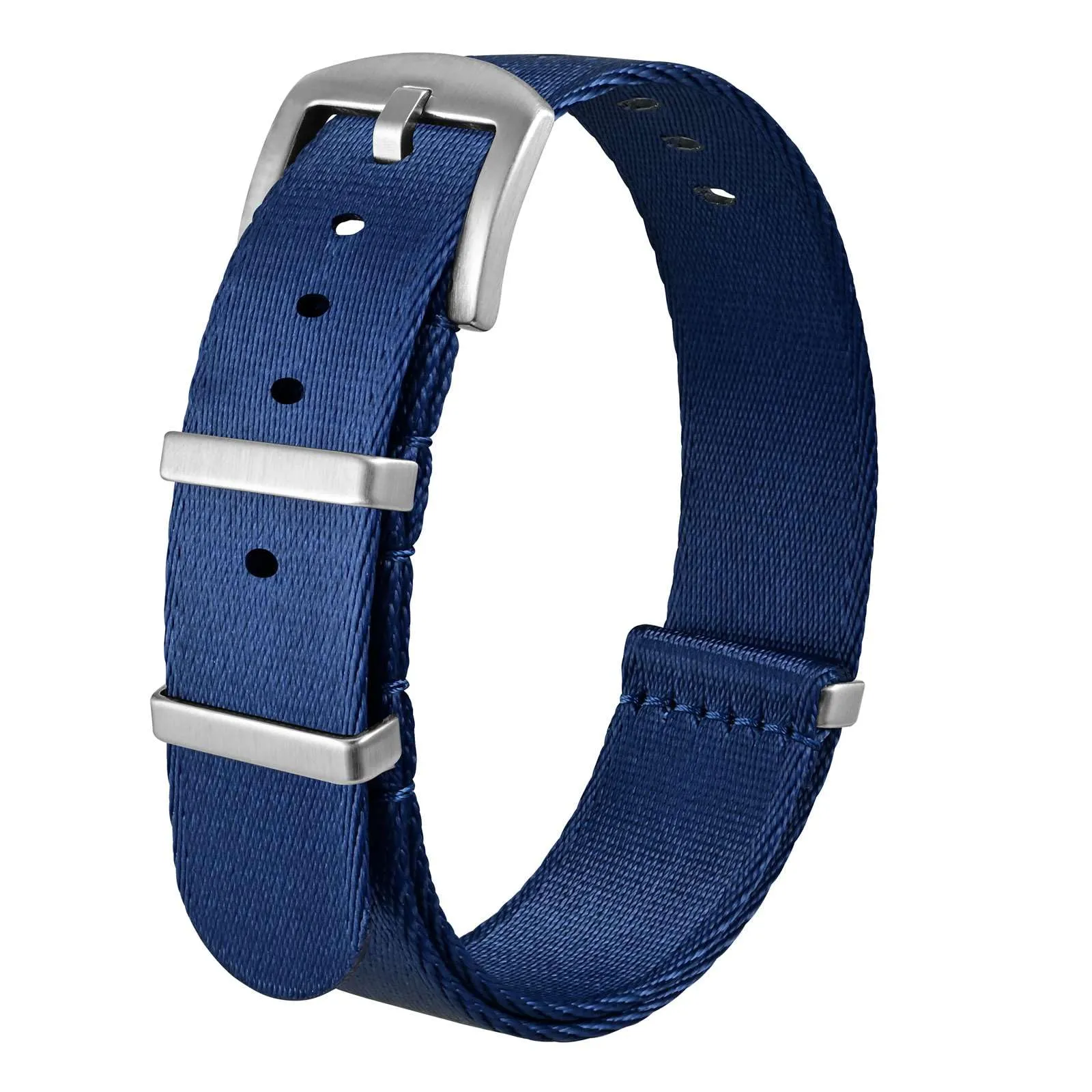 Anbeer Cinturini per orologi in nylon per uomo e donna, cinturino di ricambio militare monoblocco da 22mm con fibbia in acciaio inossidabile argentato - immagine 1