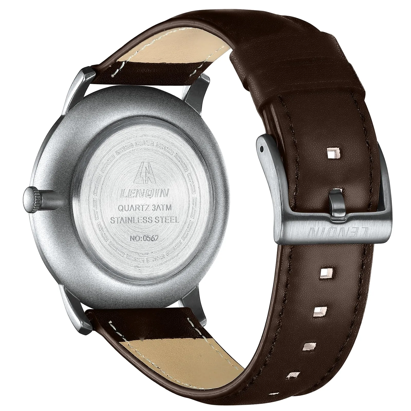 LN LENQIN Orologio Uomo Analogico Al Quarzo 30M Impermeabile Orologi Da Polso Da Uomo Moda Business Orologio da Di Design Cinturino in Pelle - immagine 2