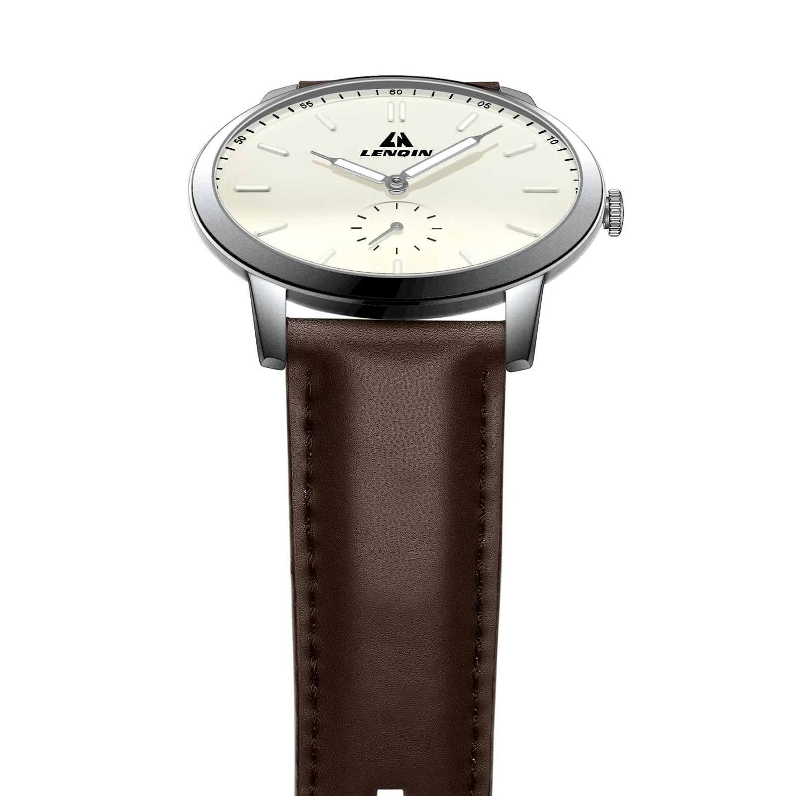 LN LENQIN Orologio Uomo Analogico Al Quarzo 30M Impermeabile Orologi Da Polso Da Uomo Moda Business Orologio da Di Design Cinturino in Pelle - immagine 4