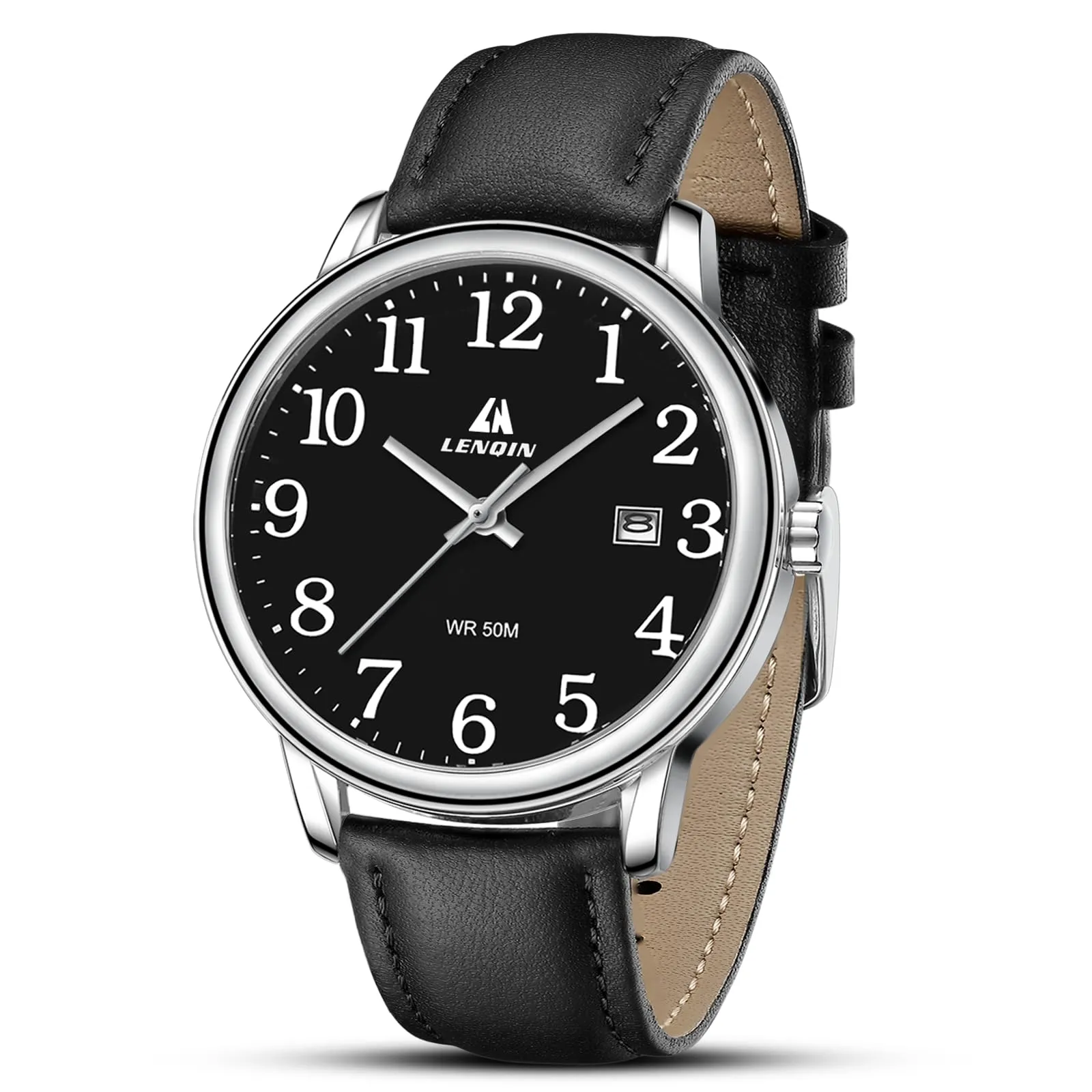 LN LENQIN Orologio Uomo Analogico Cinturino Espansione Impermeabile Datario - immagine 1
