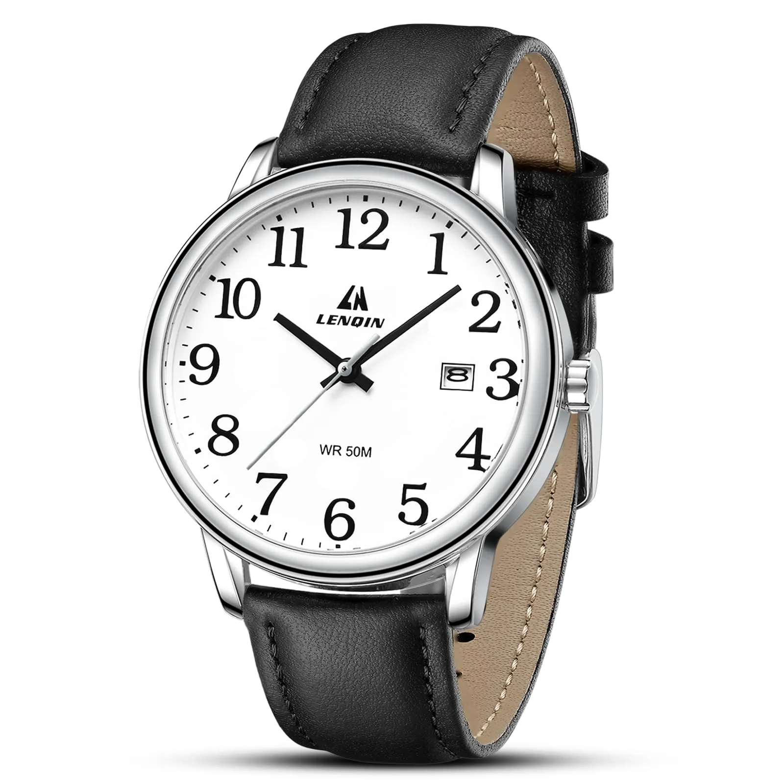 LN LENQIN Orologio Uomo Analogico Cinturino Espansione Impermeabile Datario - immagine 1