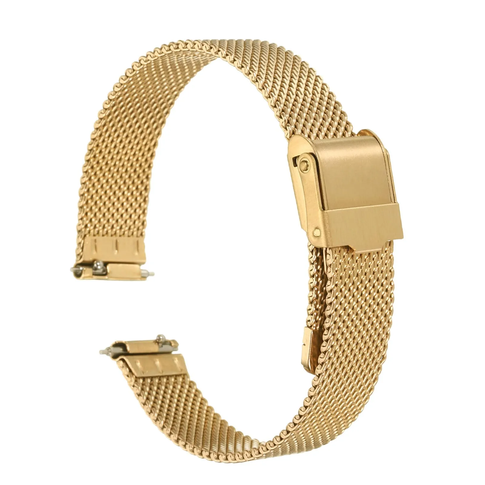 QUARKZMAN 316L Acciaio Inossidabile Maglia Cinturino Orologio 12mm Cinturino Orologio in Metallo Regolabile a Sgancio Rapido per Uomo Donna, Tono Oro - immagine 1