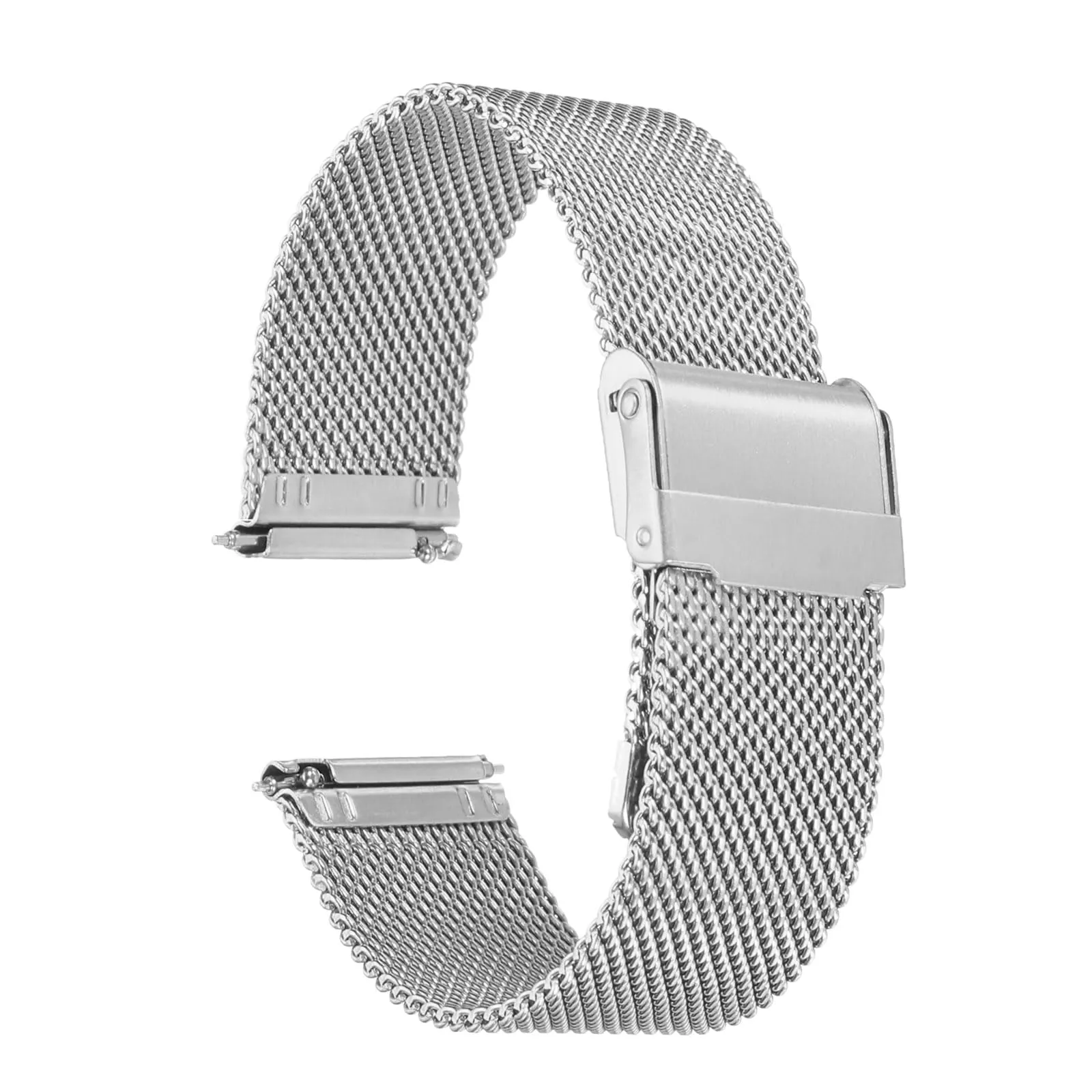 QUARKZMAN 316L Acciaio Inossidabile Maglia Cinturino Orologio 20mm Cinturino Orologio in Metallo Regolabile a Sgancio Rapido per Uomo Donna, Tono Argento - immagine 1