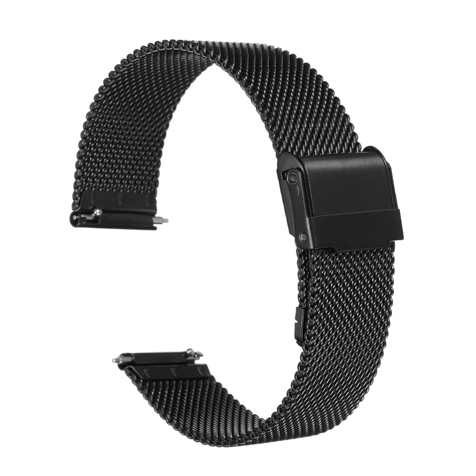 QUARKZMAN 316L Acciaio Inossidabile Maglia Cinturino Orologio 18mm Cinturino Orologio in Metallo Regolabile a Sgancio Rapido per Uomo Donna, Nero - immagine 1