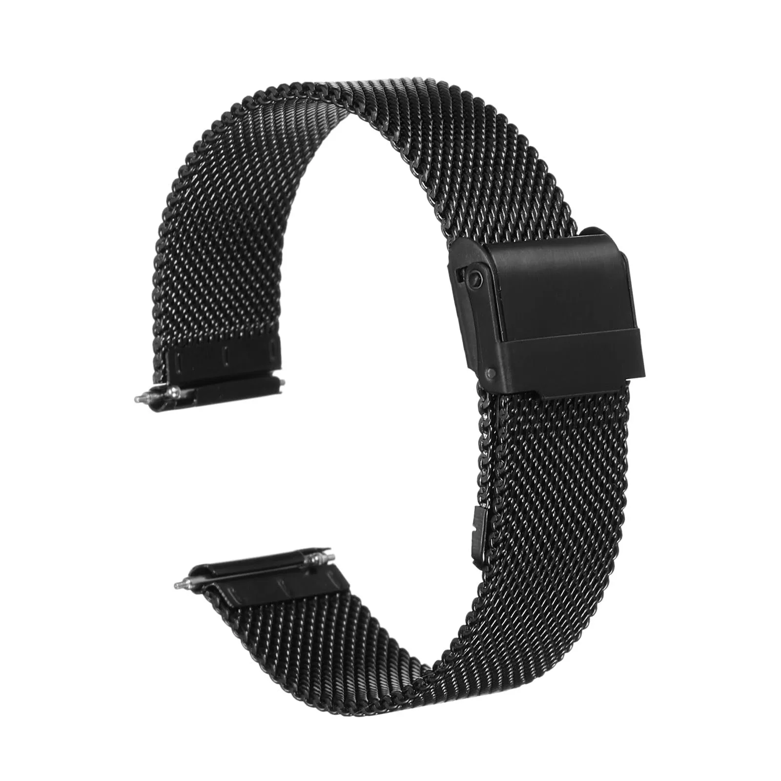 QUARKZMAN 316L Acciaio Inossidabile Maglia Cinturino Orologio 19mm Cinturino Orologio in Metallo Regolabile a Sgancio Rapido per Uomo Donna, Nero - immagine 1