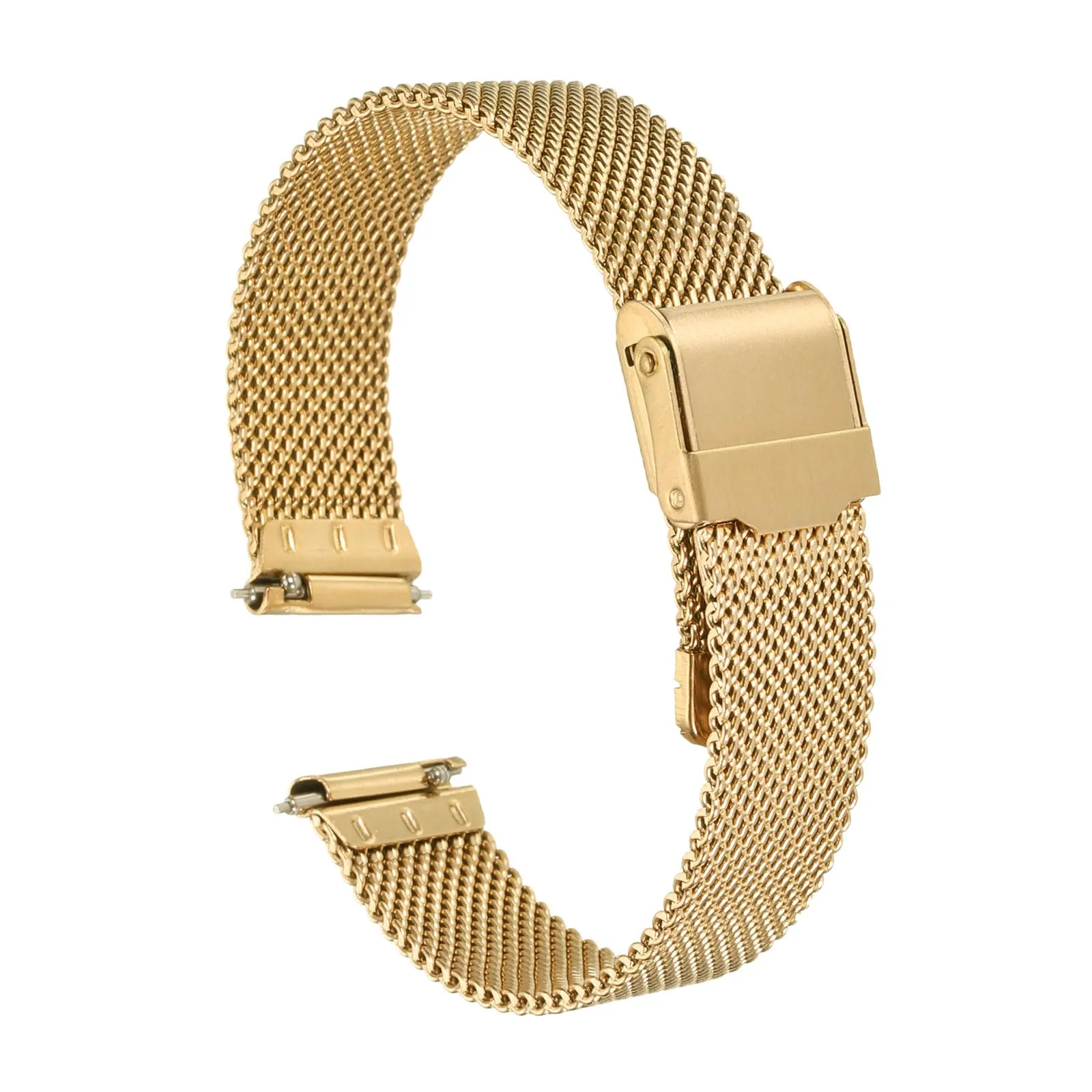 QUARKZMAN 316L Acciaio Inossidabile Maglia Cinturino Orologio 15mm Cinturino Orologio in Metallo Regolabile a Sgancio Rapido per Uomo Donna, Tono Oro - immagine 1