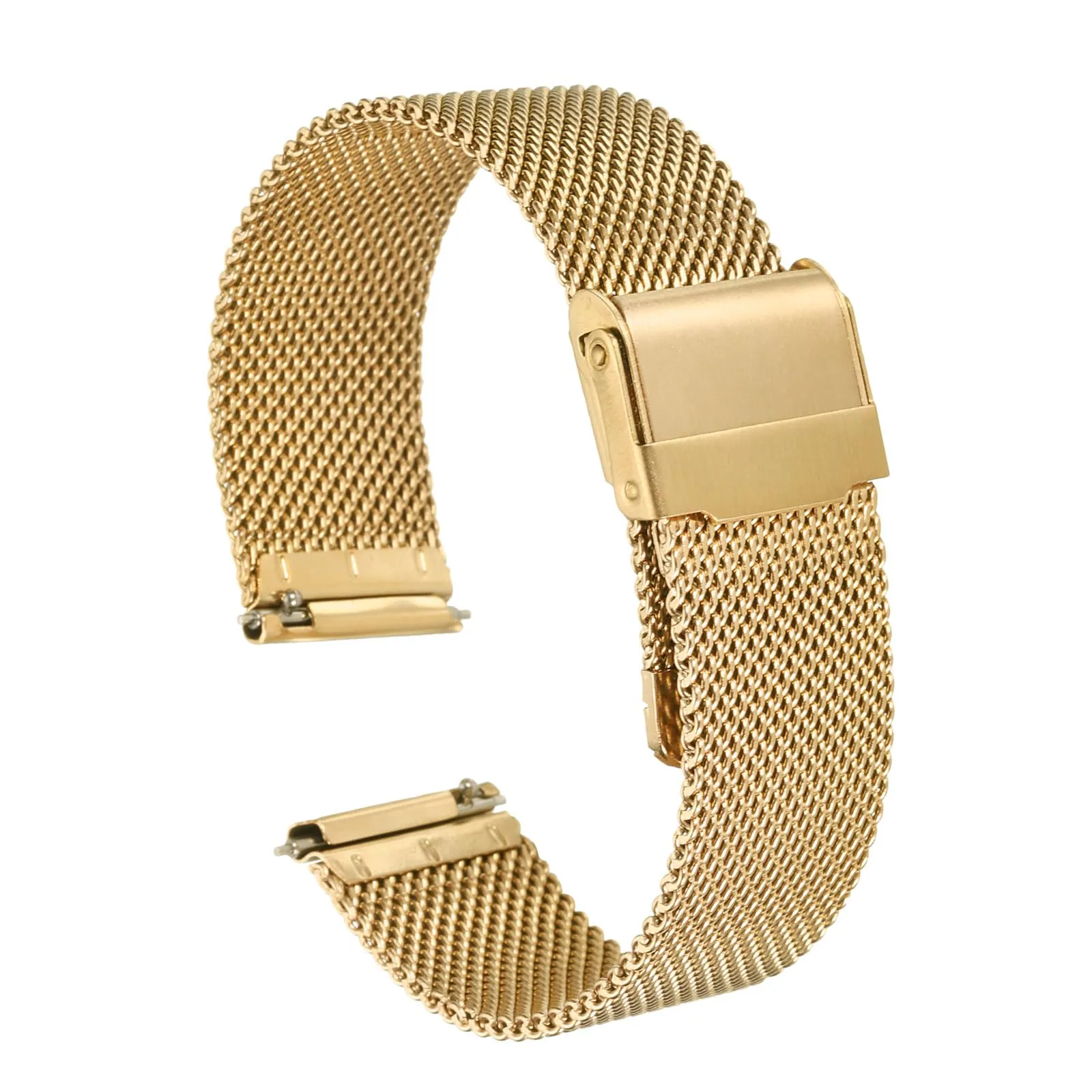 QUARKZMAN 316L Acciaio Inossidabile Maglia Cinturino Orologio 18mm Cinturino Orologio in Metallo Regolabile a Sgancio Rapido per Uomo Donna, Tono Oro - immagine 1