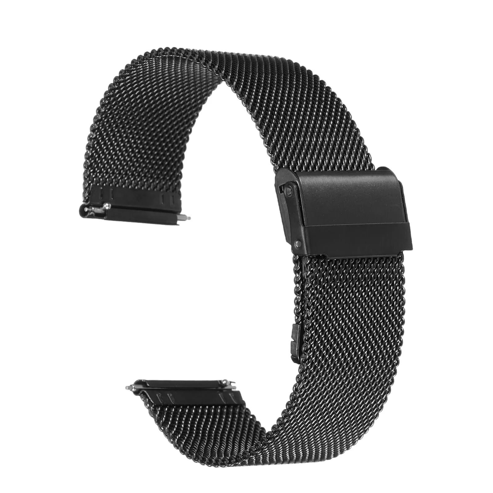 QUARKZMAN 316L Acciaio Inossidabile Maglia Cinturino Orologio 24mm Cinturino Orologio in Metallo Regolabile a Sgancio Rapido per Uomo Donna, Nero - immagine 1