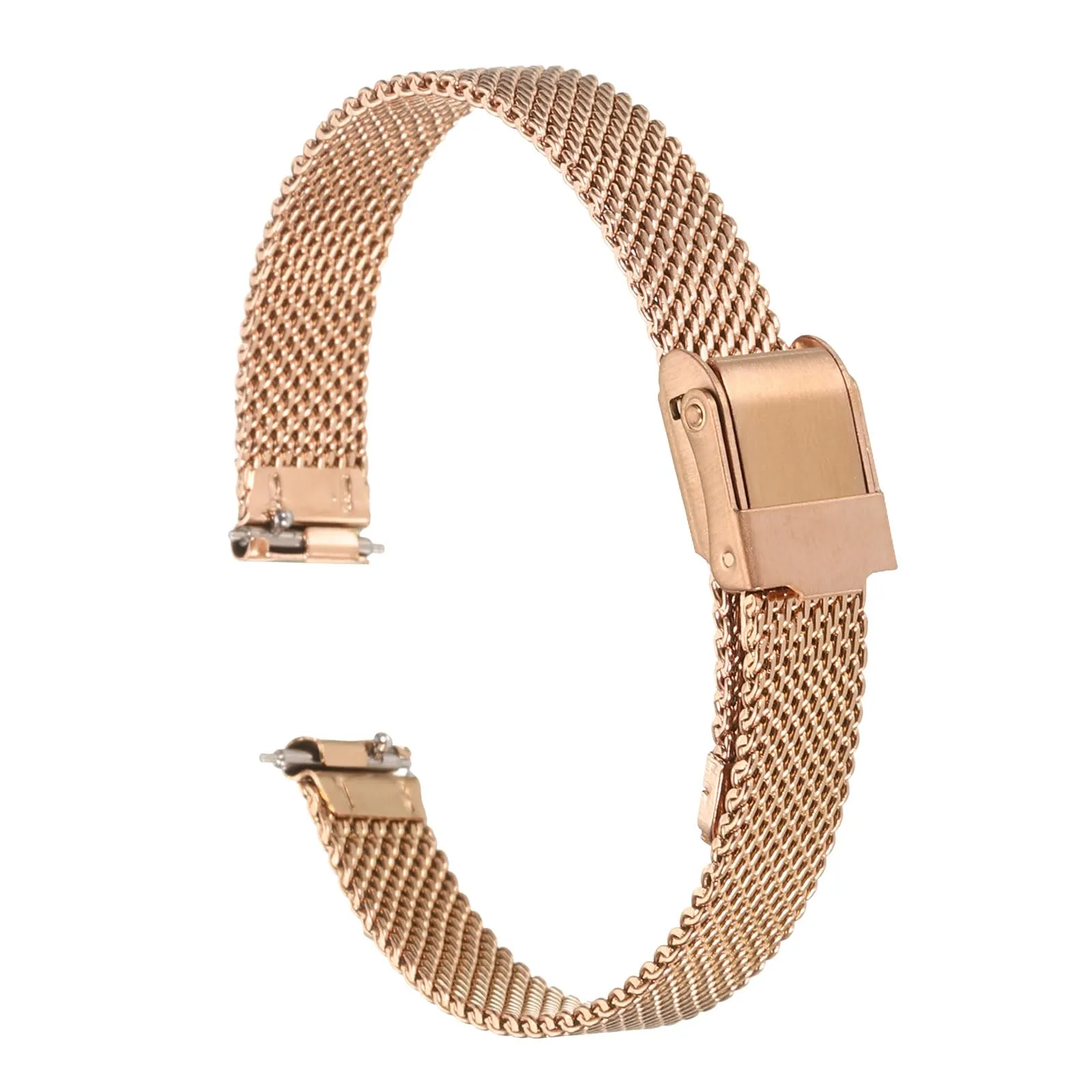 QUARKZMAN 316L Acciaio Inossidabile Maglia Cinturino Orologio 10mm Cinturino Orologio in Metallo Regolabile a Sgancio Rapido per Uomo Donna, Oro Rosa - immagine 1