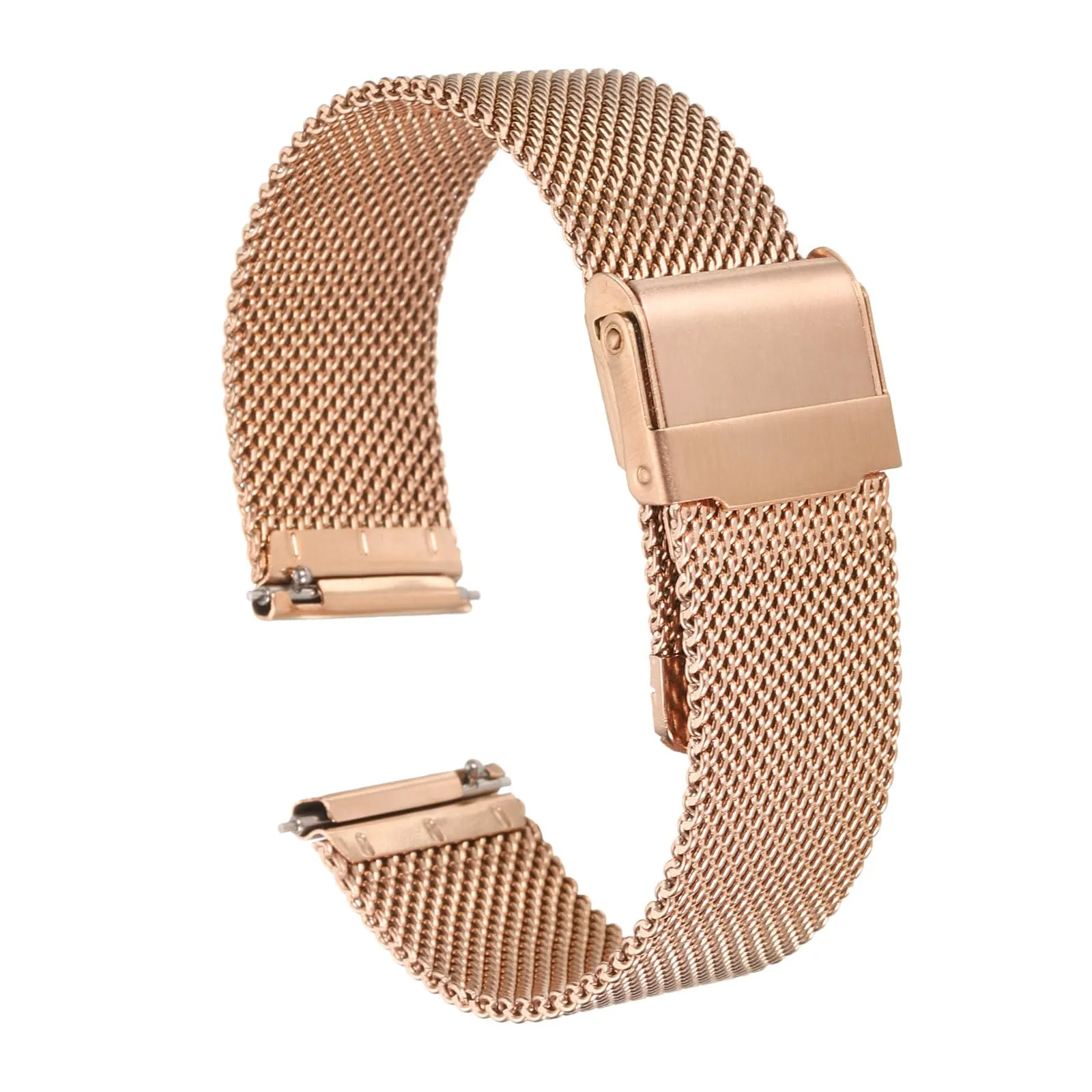 QUARKZMAN 316L Acciaio Inossidabile Maglia Cinturino Orologio 18mm Cinturino Orologio in Metallo Regolabile a Sgancio Rapido per Uomo Donna, Oro Rosa - immagine 1
