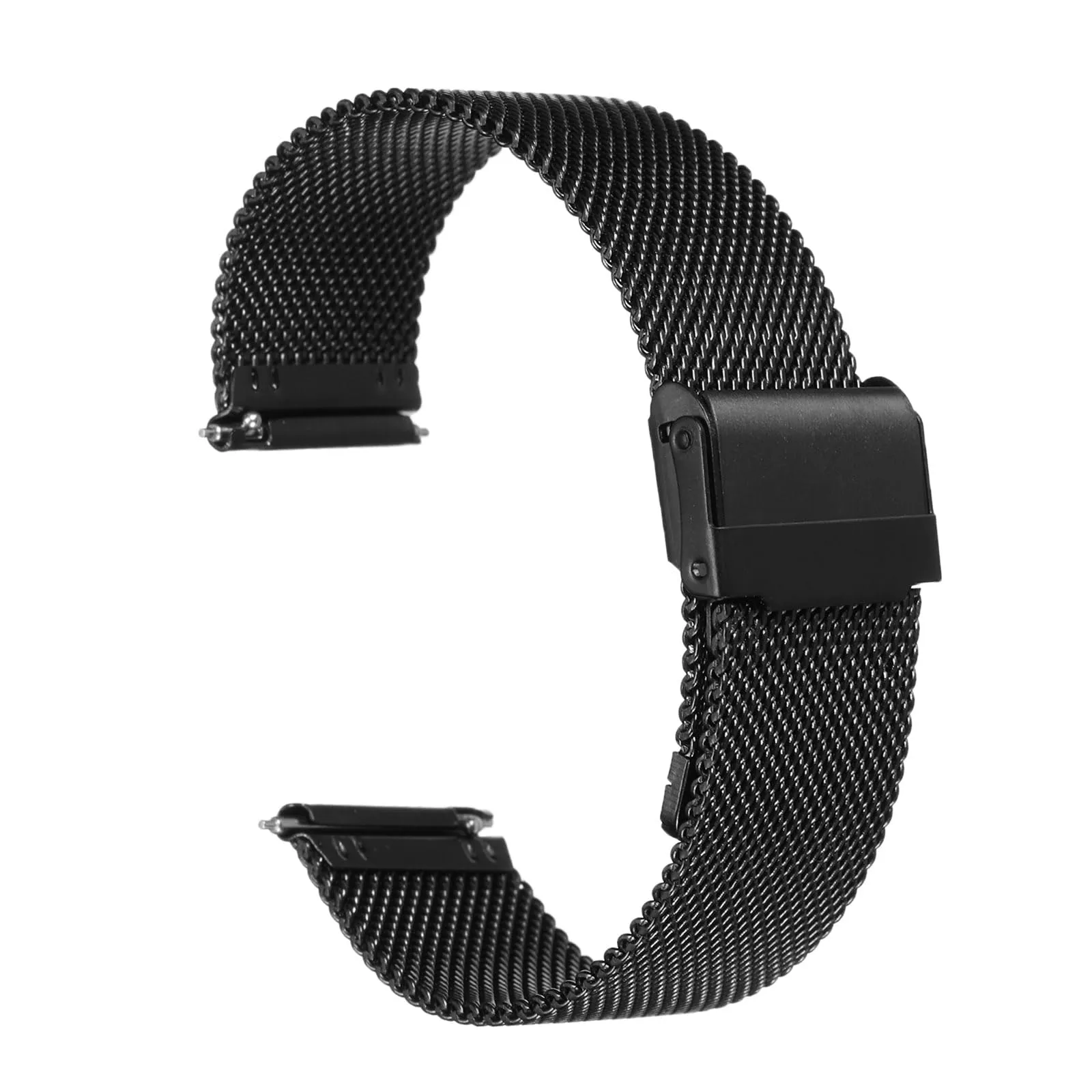 QUARKZMAN 316L Acciaio Inossidabile Maglia Cinturino Orologio 22mm Cinturino Orologio in Metallo Regolabile a Sgancio Rapido per Uomo Donna, Nero - immagine 1