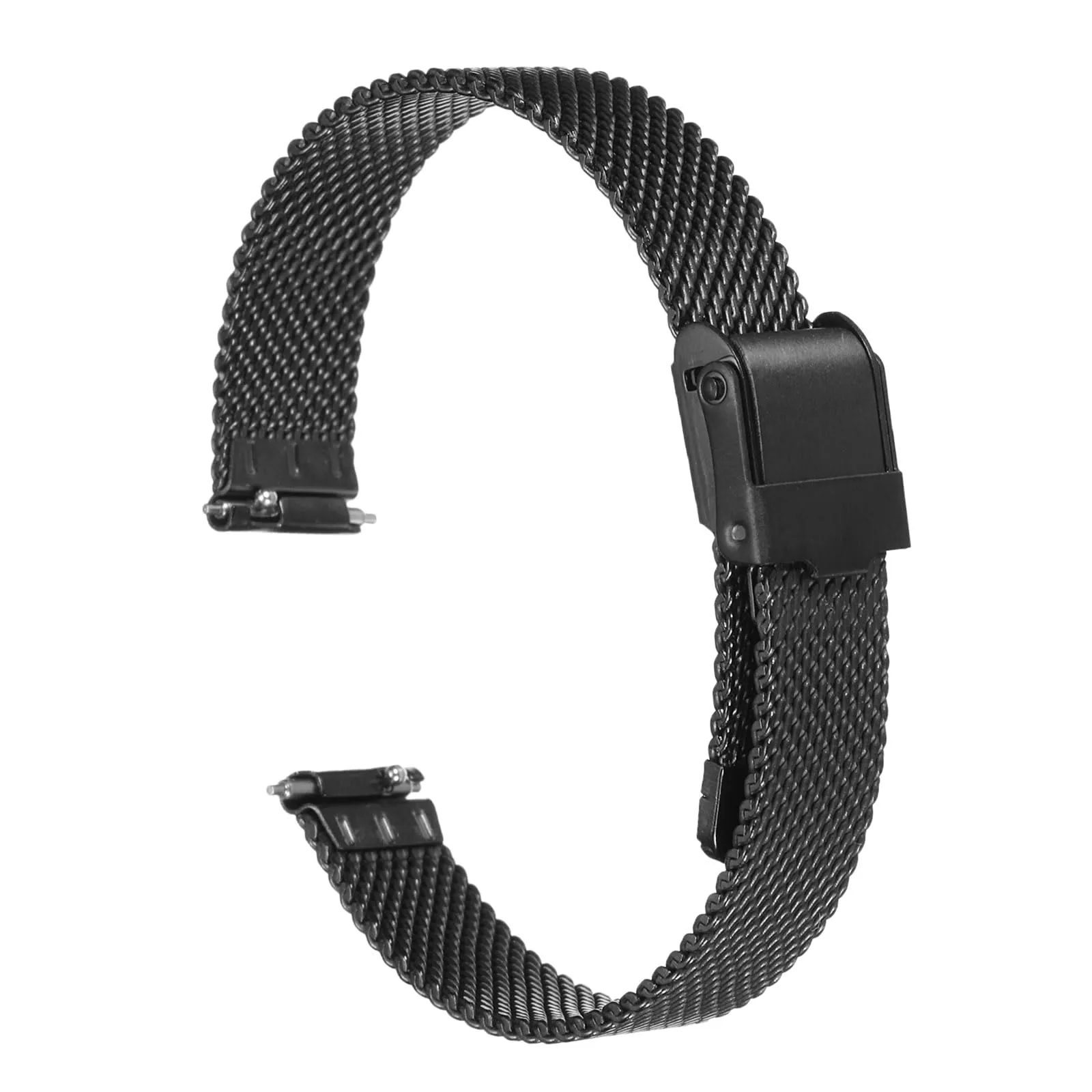 QUARKZMAN 316L Acciaio Inossidabile Maglia Cinturino Orologio 12mm Cinturino Orologio in Metallo Regolabile a Sgancio Rapido per Uomo Donna, Nero - immagine 1