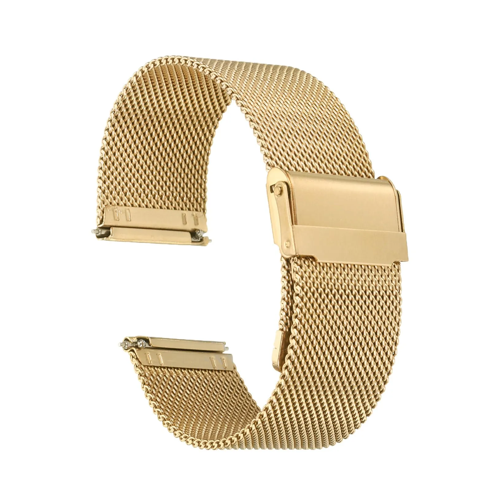 QUARKZMAN 316L Acciaio Inossidabile Maglia Cinturino Orologio 24mm Cinturino Orologio in Metallo Regolabile a Sgancio Rapido per Uomo Donna, Tono Oro - immagine 1