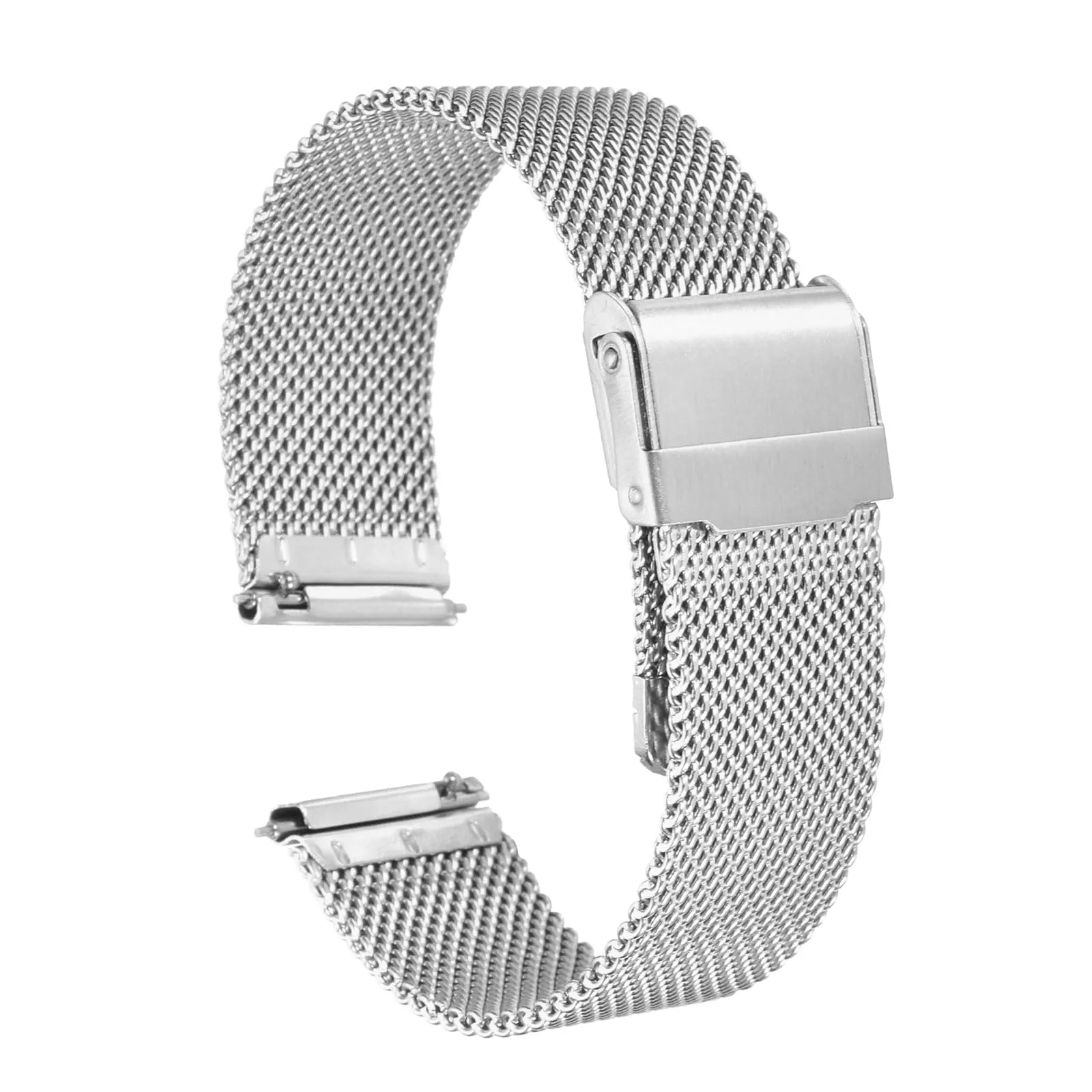 QUARKZMAN 316L Acciaio Inossidabile Maglia Cinturino Orologio 18mm Cinturino Orologio in Metallo Regolabile a Sgancio Rapido per Uomo Donna, Tono Argento - immagine 1