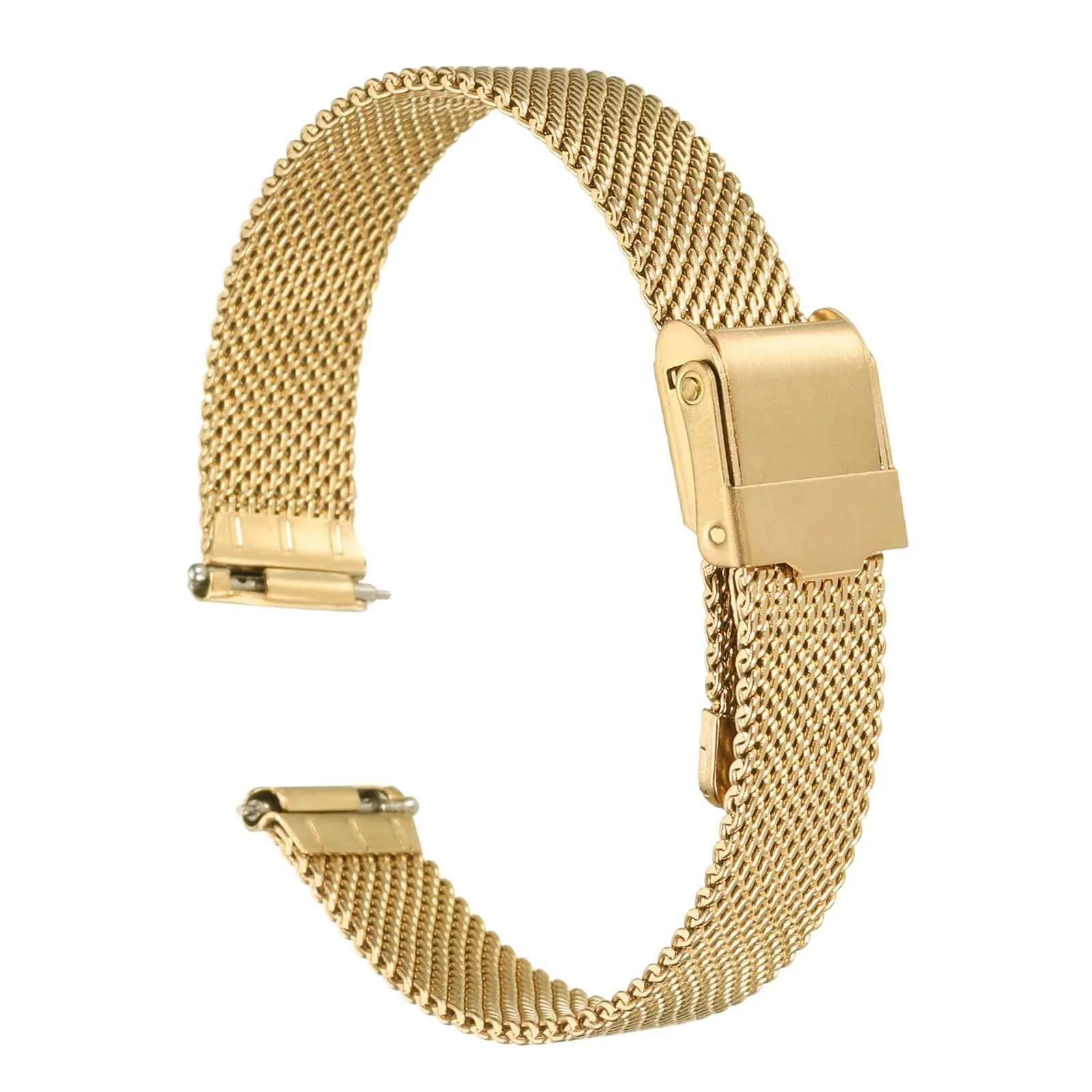 QUARKZMAN 316L Acciaio Inossidabile Maglia Cinturino Orologio 13mm Cinturino Orologio in Metallo Regolabile a Sgancio Rapido per Uomo Donna, Tono Oro - immagine 1