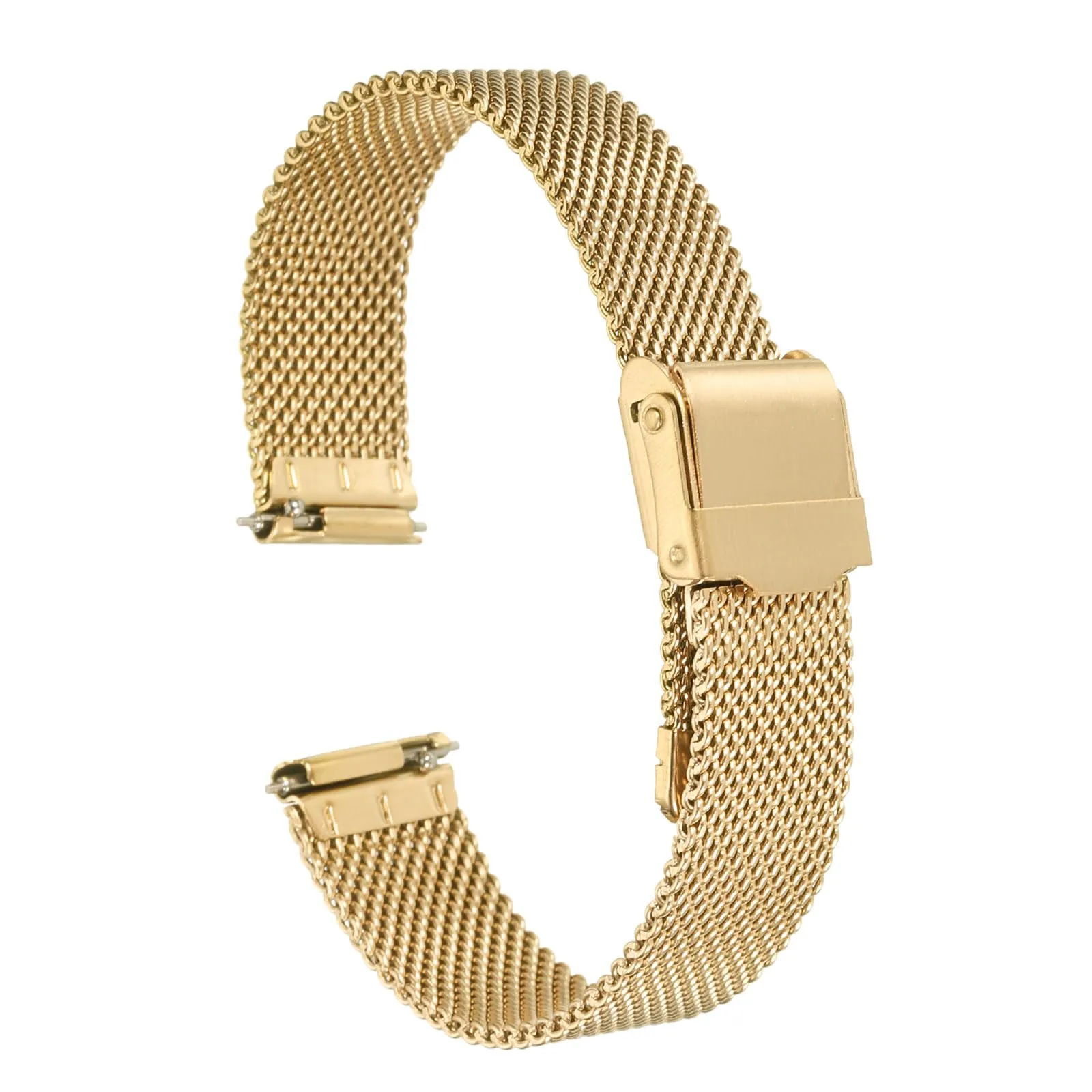 QUARKZMAN 316L Acciaio Inossidabile Maglia Cinturino Orologio 14mm Cinturino Orologio in Metallo Regolabile a Sgancio Rapido per Uomo Donna, Tono Oro - immagine 1