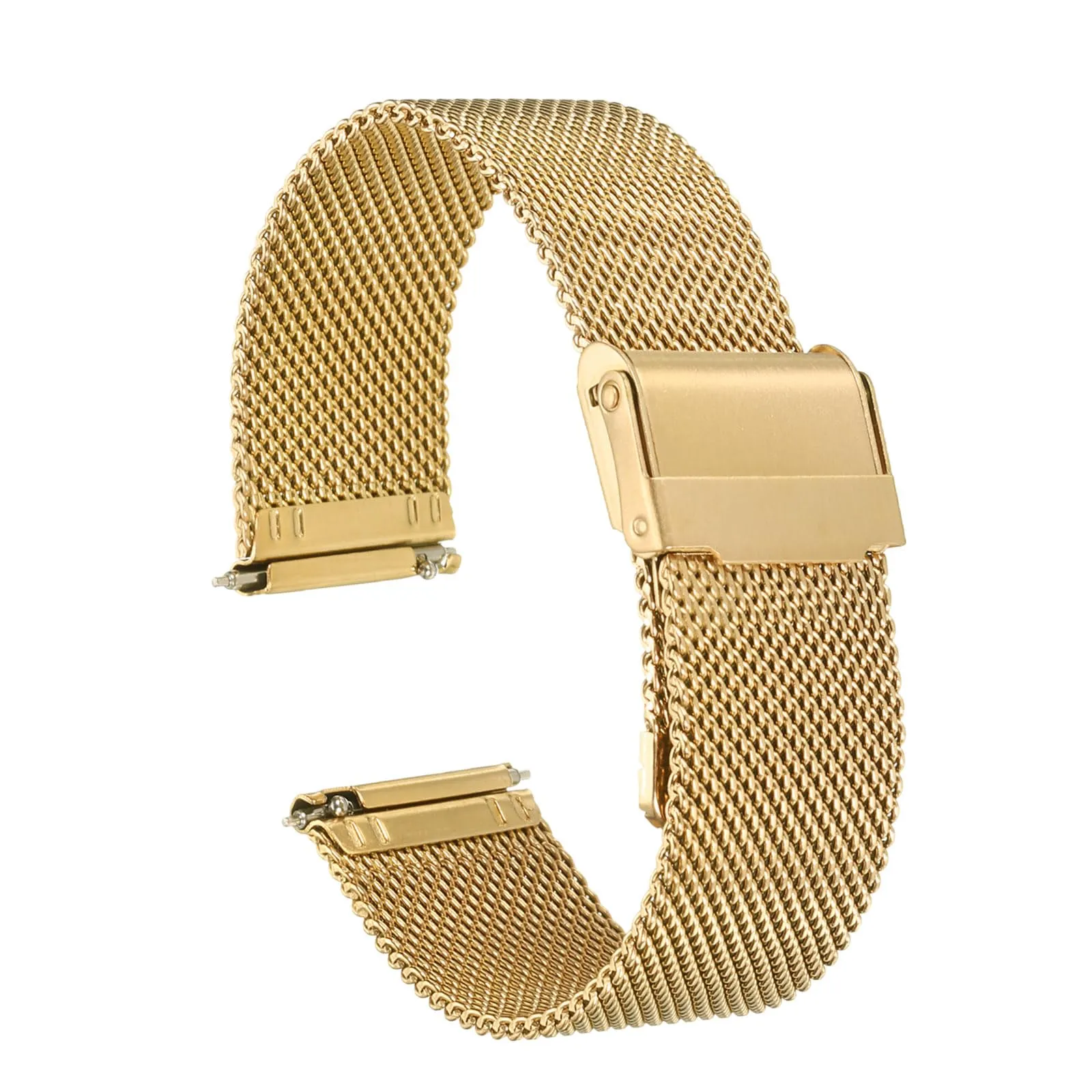 QUARKZMAN 316L Acciaio Inossidabile Maglia Cinturino Orologio 20mm Tono Oro - immagine 1
