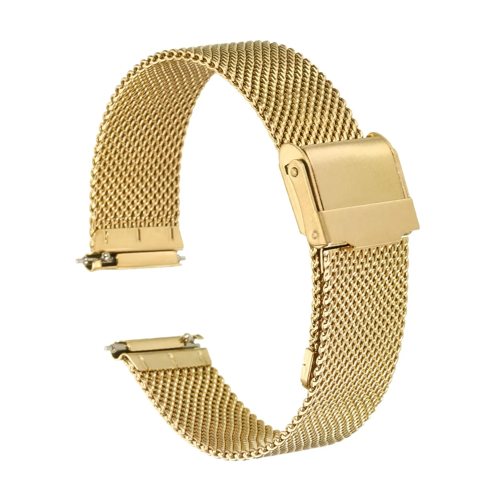 QUARKZMAN 316L Acciaio Inossidabile Maglia Cinturino Orologio 17mm Cinturino Orologio in Metallo Regolabile a Sgancio Rapido per Uomo Donna, Tono Oro - immagine 1