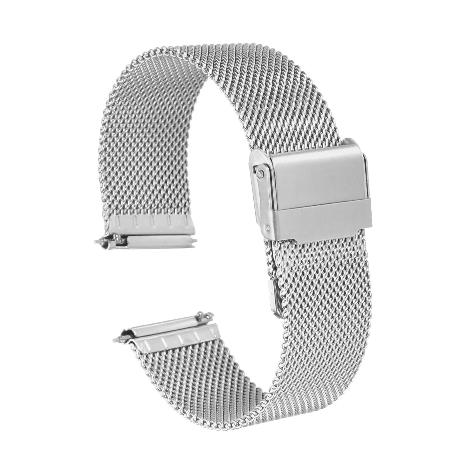 QUARKZMAN 316L Acciaio Inossidabile Maglia Cinturino Orologio 21mm Cinturino Orologio in Metallo Regolabile a Sgancio Rapido per Uomo Donna, Tono Argento - immagine 1