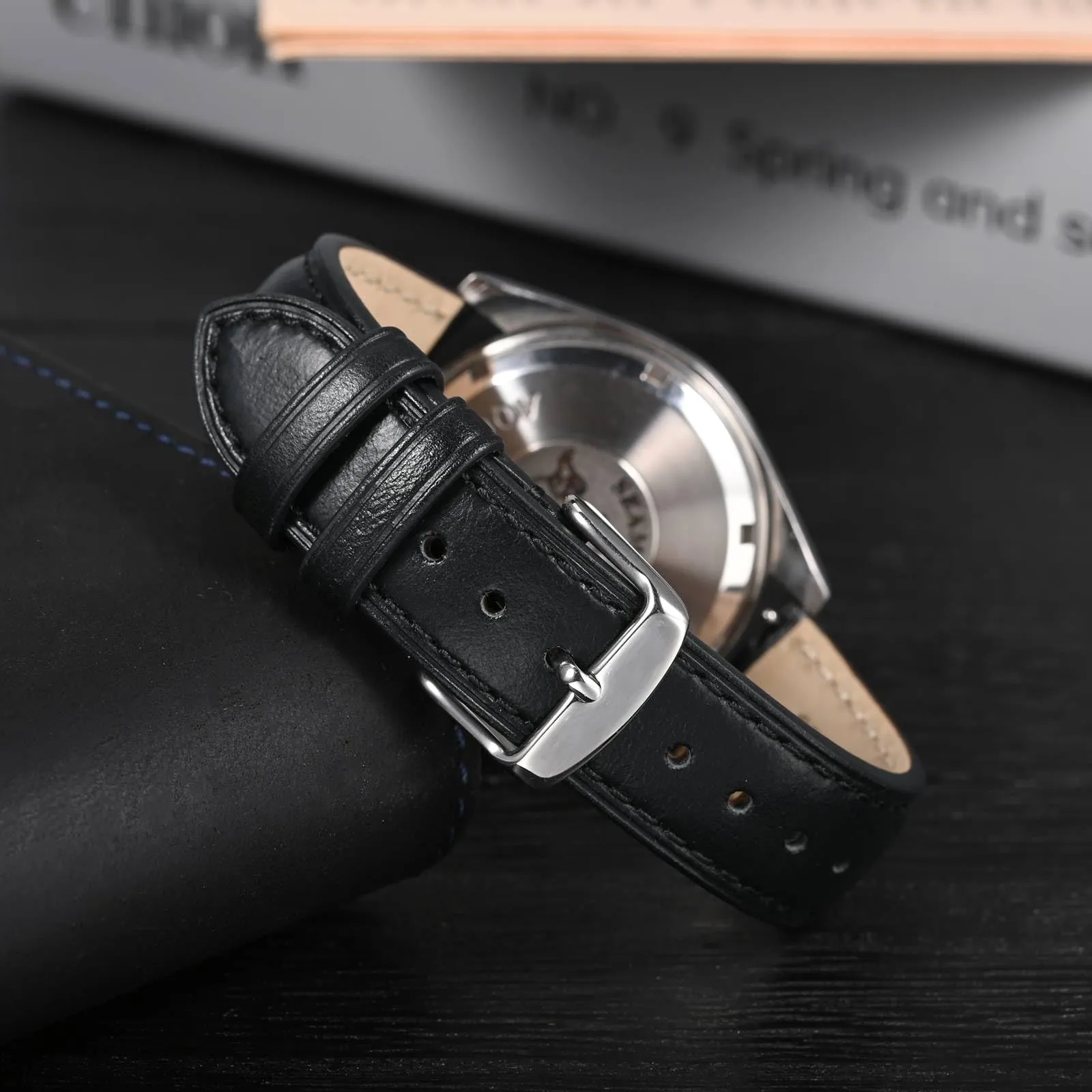 Anbeer Cinturini per orologi in vera pelle a sgancio rapido, cinturini per orologi in pelle di cavallo pazzo per uomini e donne, larghezza della banda 20mm, Fibbia in argento - immagine 2