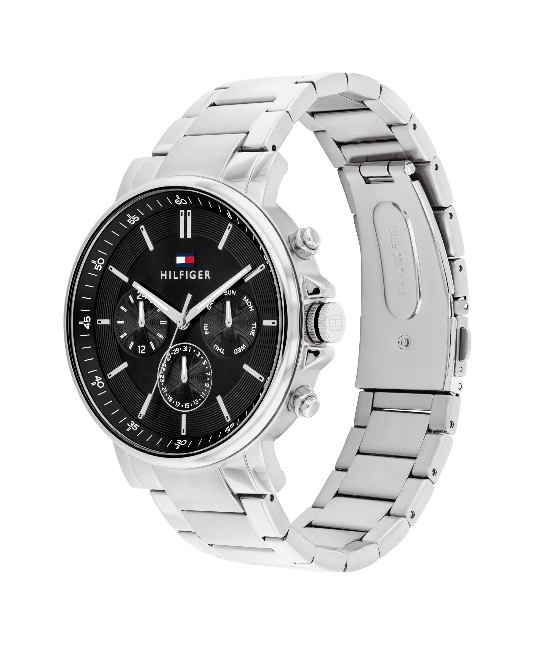Tommy Hilfiger Orologio Analogico Multifunzione al Quarzo da Uomo con Cinturino in Acciaio Inossidabile Argentato - 1710667 - immagine 2