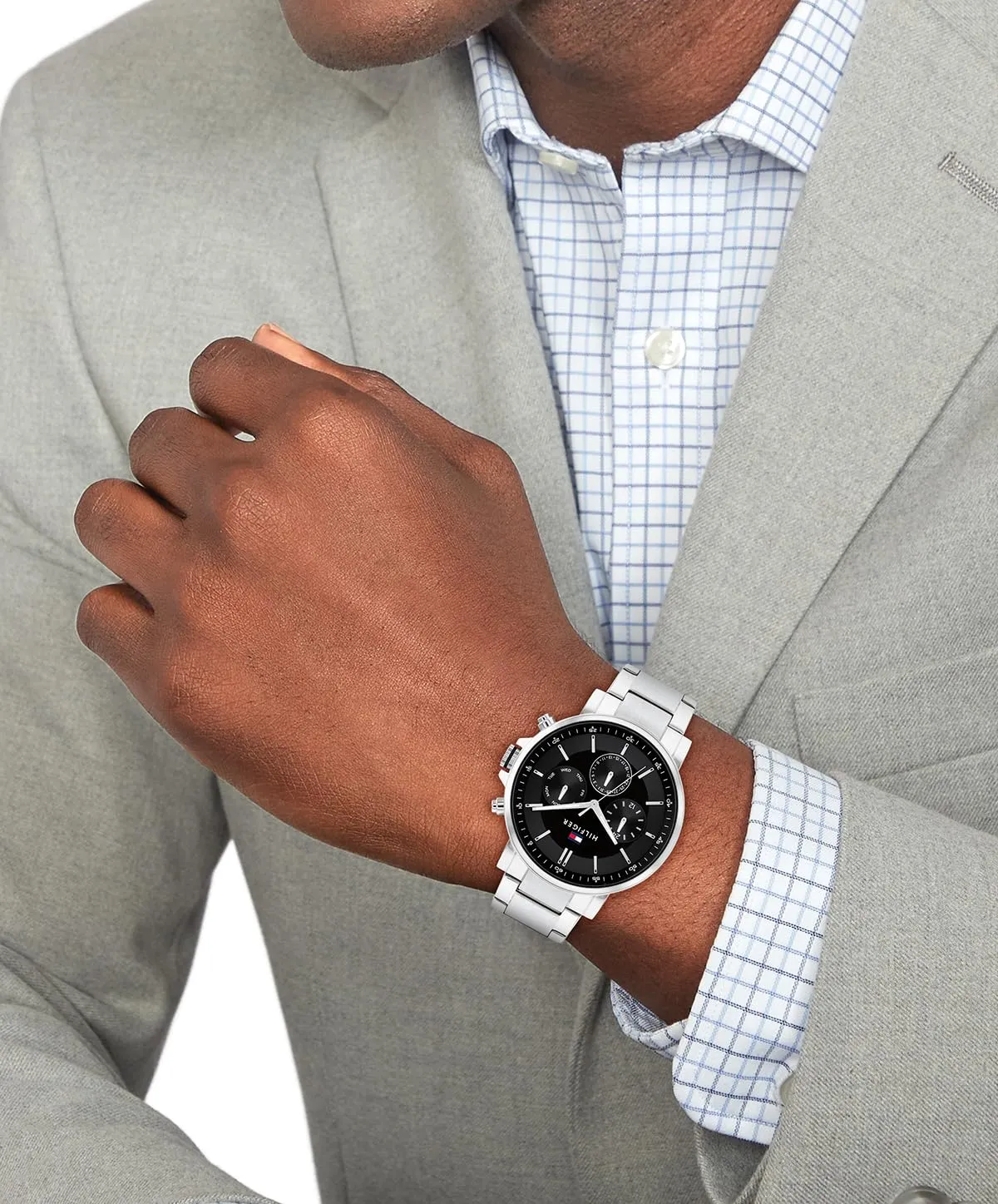 Tommy Hilfiger Orologio Analogico Multifunzione al Quarzo da Uomo con Cinturino in Acciaio Inossidabile Argentato - 1710667 - immagine 4