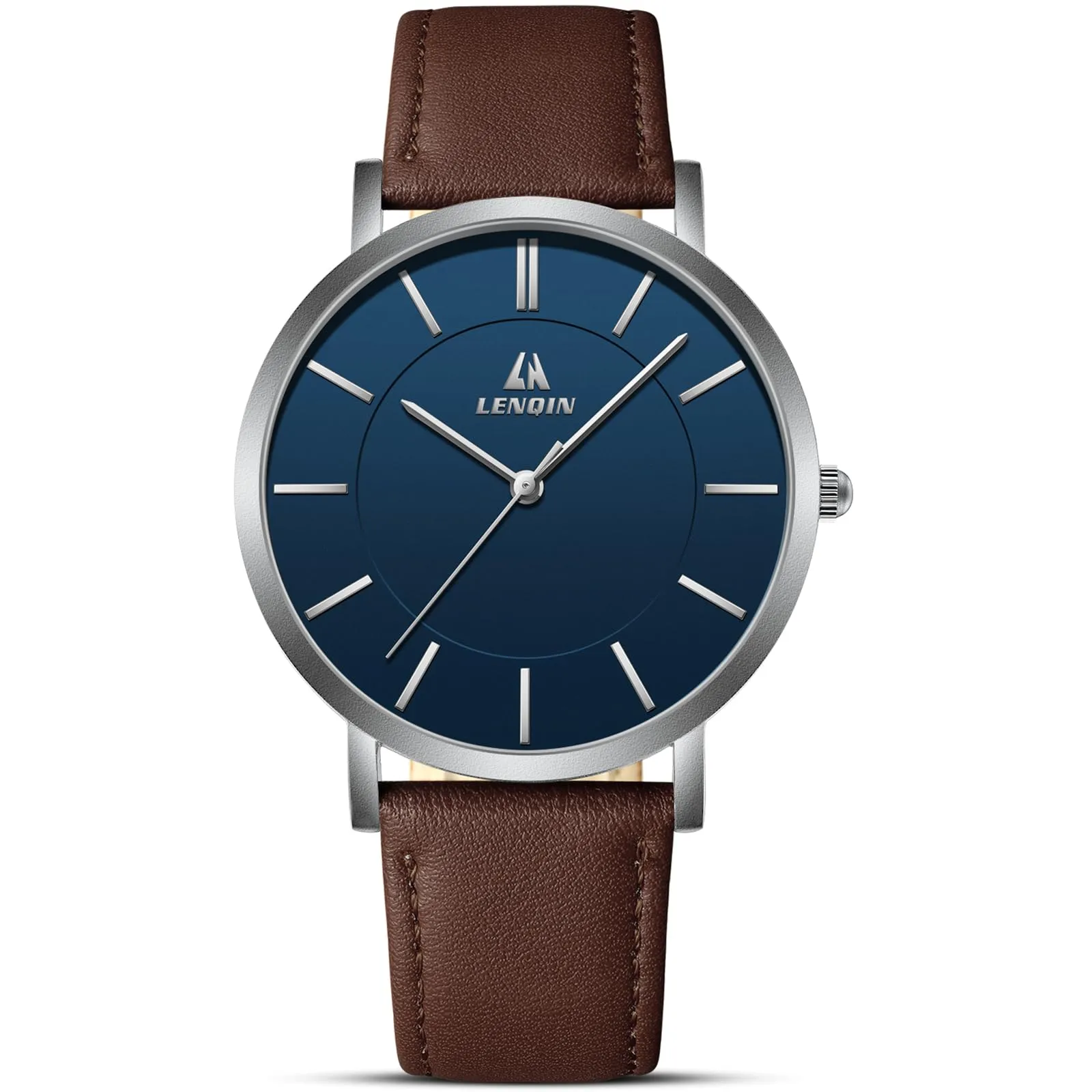 LN LENQIN Orologio Uomo Orologi Polso Uomo Impermeabili Orologi Analogici Al Quarzo Casual Alla Moda Con Data Numeri Romani Cinturino in Pelle - immagine 1