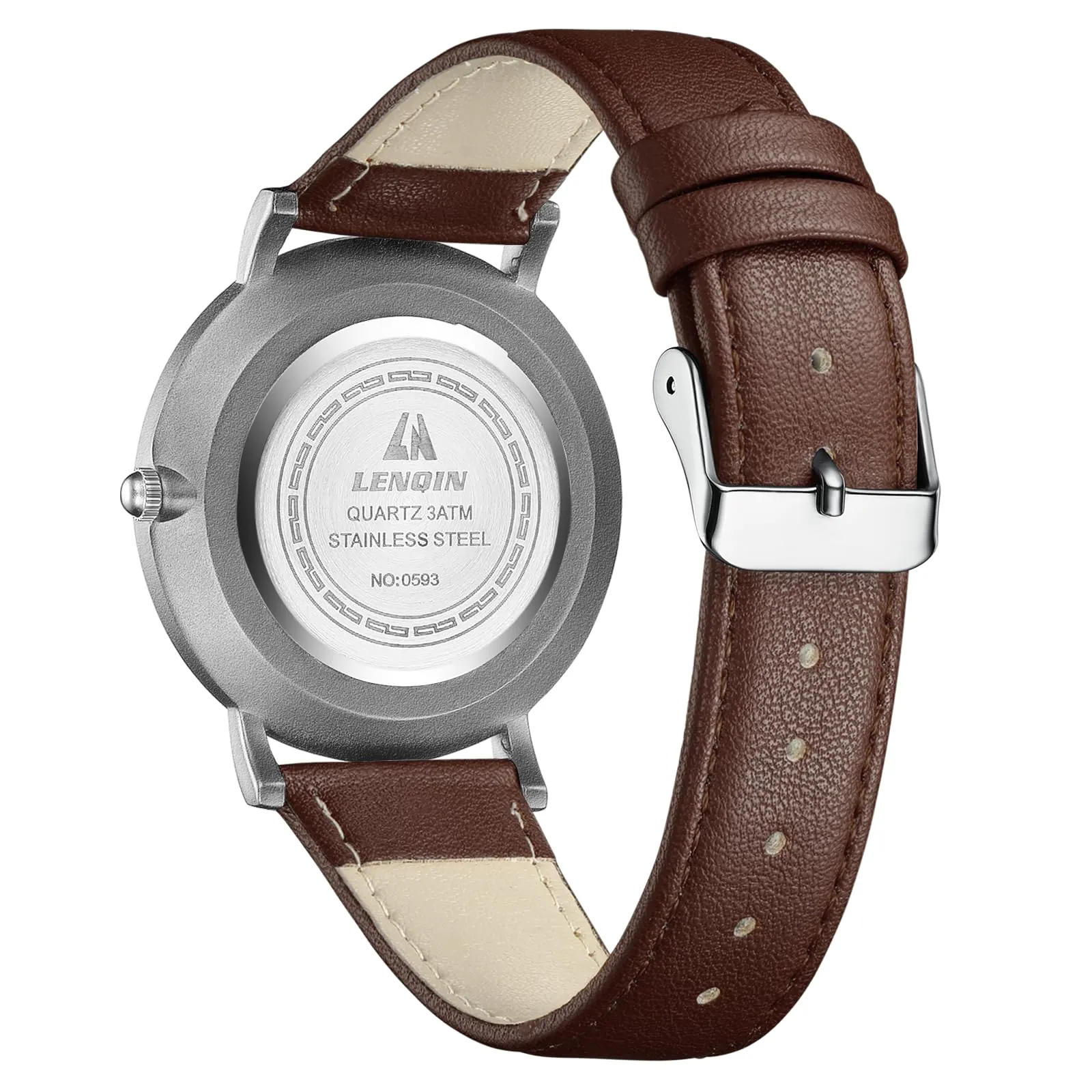 LN LENQIN Orologio Uomo Orologi Polso Uomo Impermeabili Orologi Analogici Al Quarzo Casual Alla Moda Con Data Numeri Romani Cinturino in Pelle - immagine 2