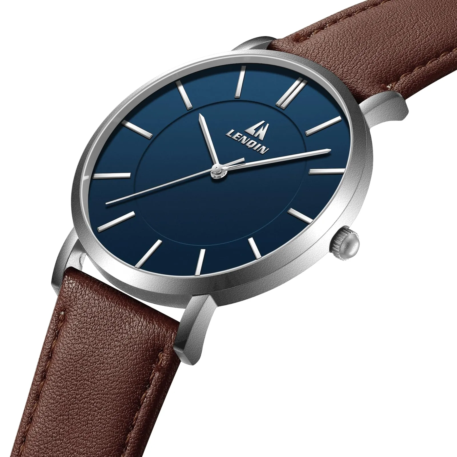 LN LENQIN Orologio Uomo Orologi Polso Uomo Impermeabili Orologi Analogici Al Quarzo Casual Alla Moda Con Data Numeri Romani Cinturino in Pelle - immagine 3