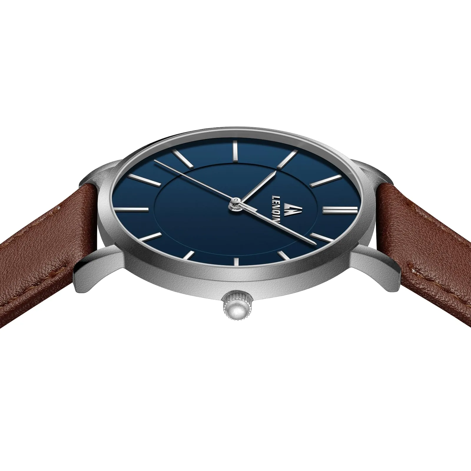 LN LENQIN Orologio Uomo Orologi Polso Uomo Impermeabili Orologi Analogici Al Quarzo Casual Alla Moda Con Data Numeri Romani Cinturino in Pelle - immagine 5