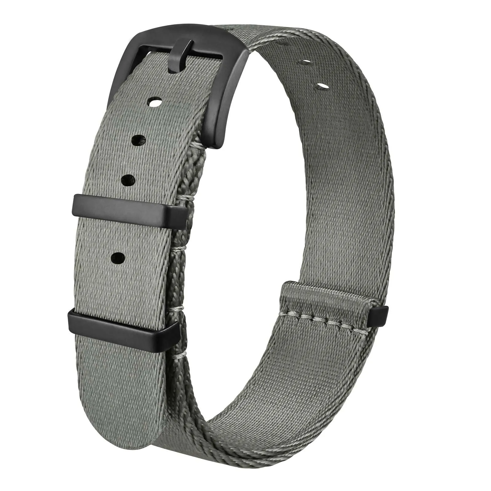Anbeer Cinturini per orologi in nylon per uomo e donna, cinturino di ricambio militare monoblocco da 18mm con fibbia in acciaio inossidabile nero - immagine 1