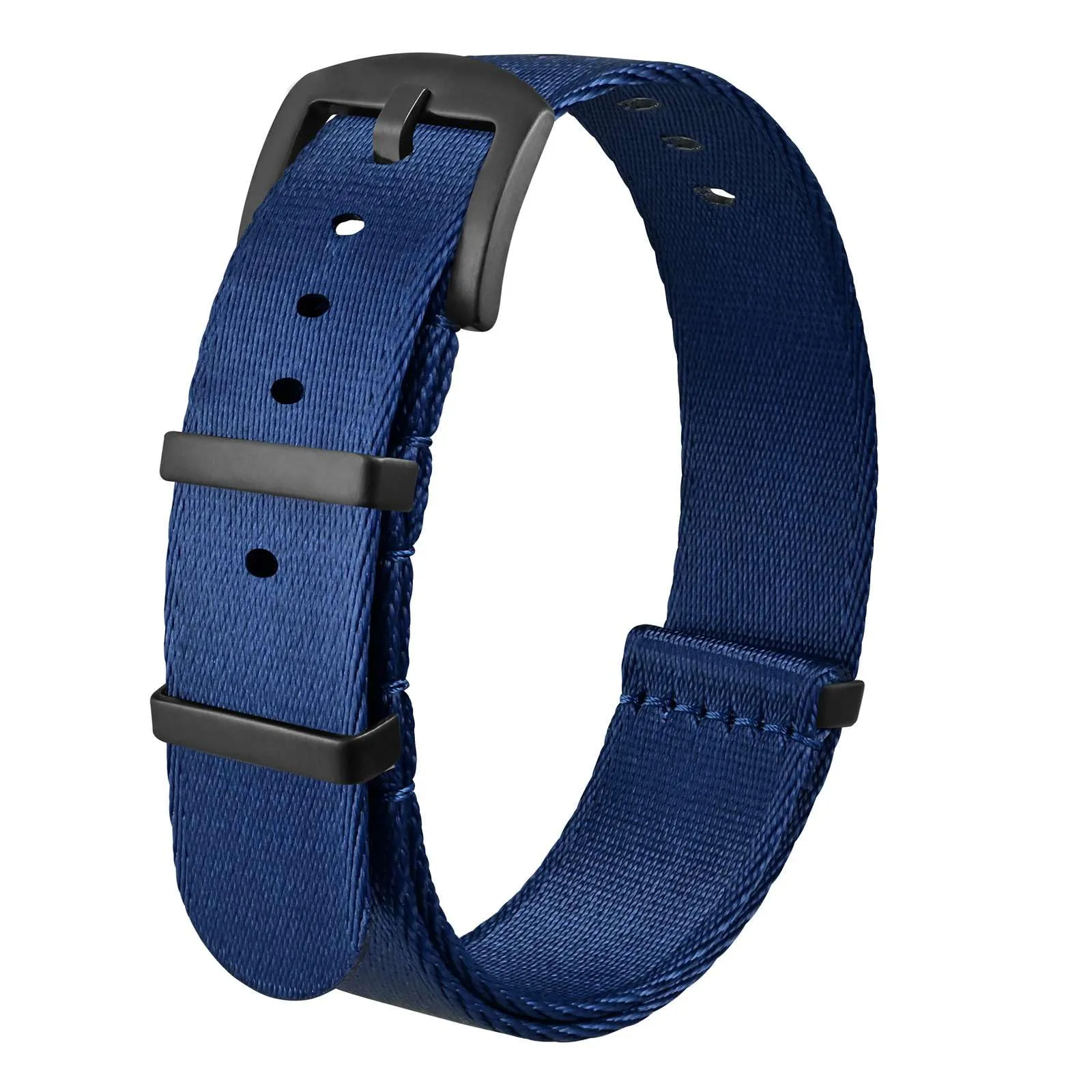 Anbeer Cinturini per orologi in nylon per uomo e donna, cinturino di ricambio militare monoblocco da 22mm con fibbia in acciaio inossidabile nero - immagine 1