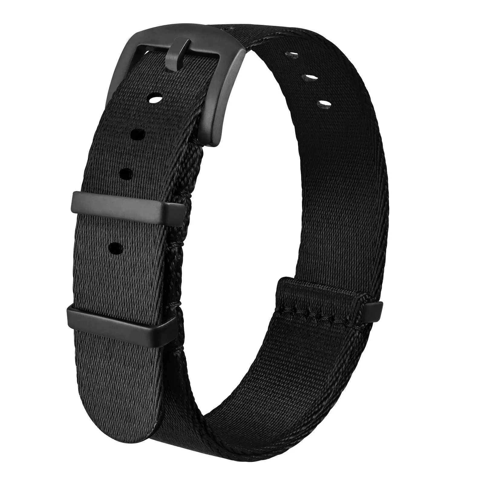 Anbeer Cinturini per orologi in nylon per uomo e donna, cinturino di ricambio militare monoblocco da 22mm con fibbia in acciaio inossidabile nero - immagine 1