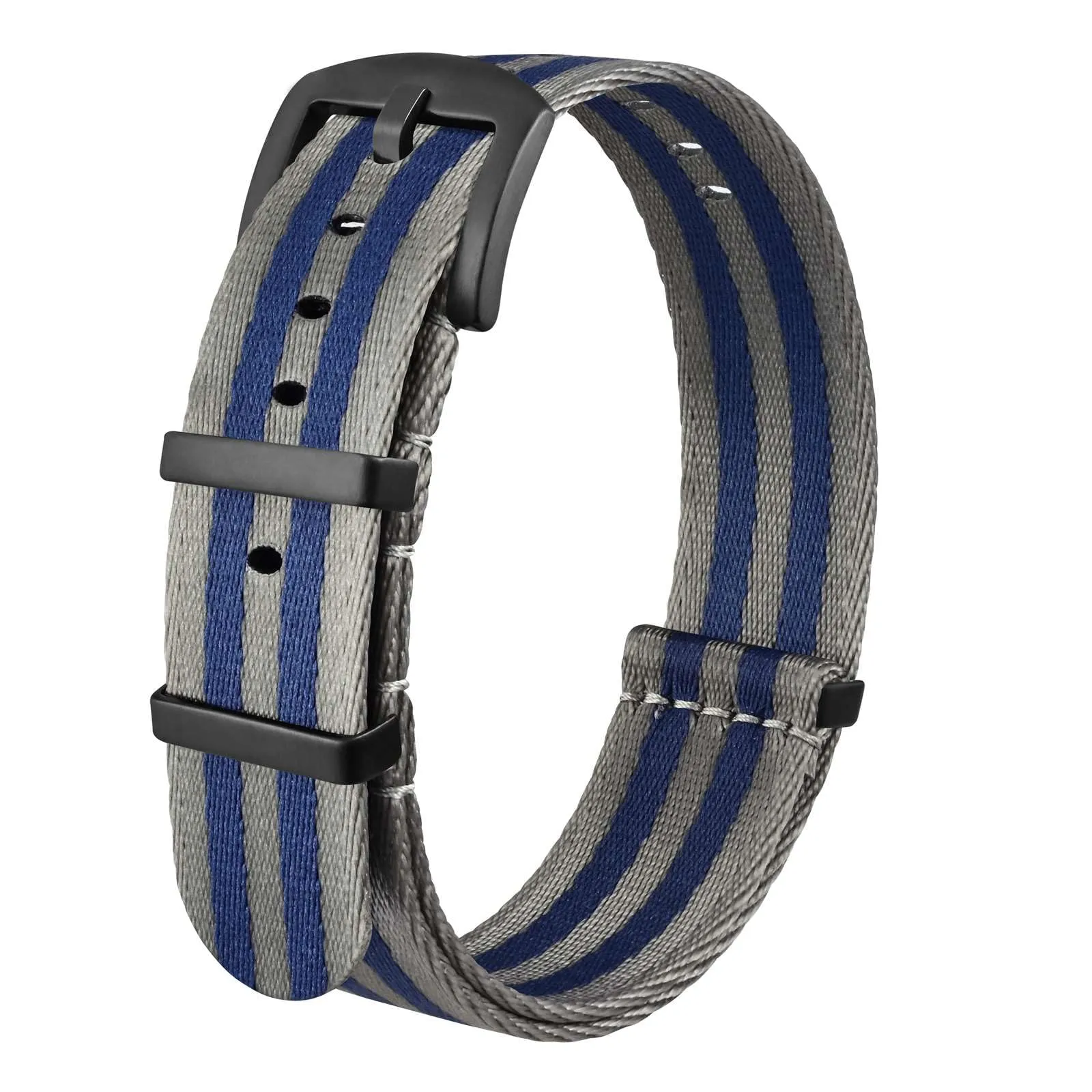 Anbeer Cinturini per orologi in nylon per uomo e donna, cinturino di ricambio militare monoblocco da 18mm con fibbia in acciaio inossidabile nero - immagine 1