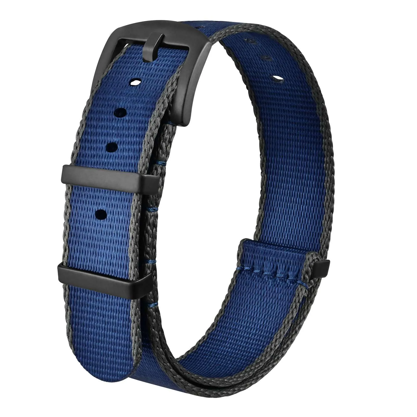 Anbeer Cinturini per orologi in nylon per uomo e donna, cinturino di ricambio militare monoblocco da 22mm con fibbia in acciaio inossidabile nero - immagine 1