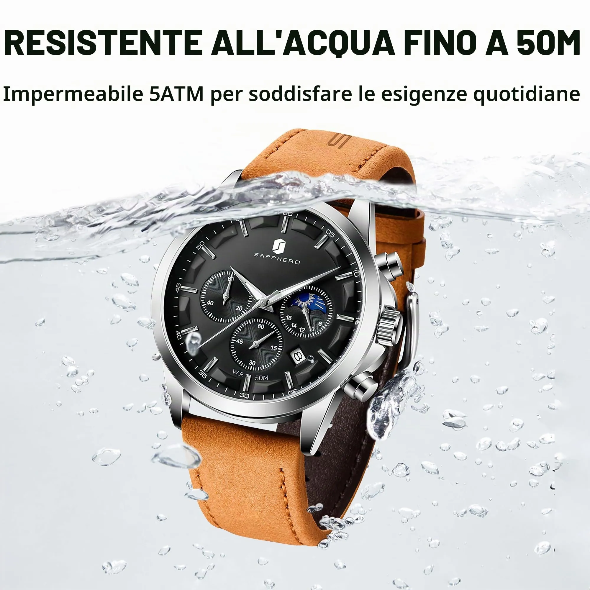 BENYAR BY Orologio da uomo quarzo analogico Cronografi Orologi uomo Regali - immagine 4