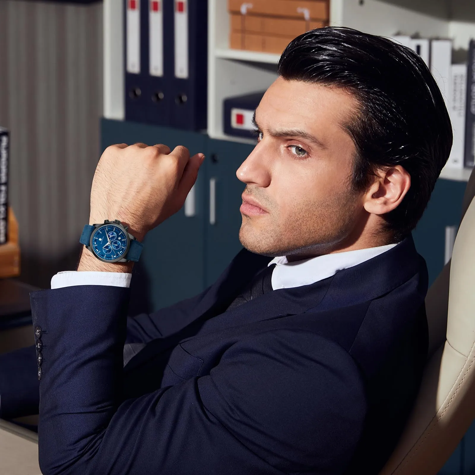 BENYAR BY Orologio da uomo quarzo analogico Cronografi Orologi uomo Regali - immagine 3