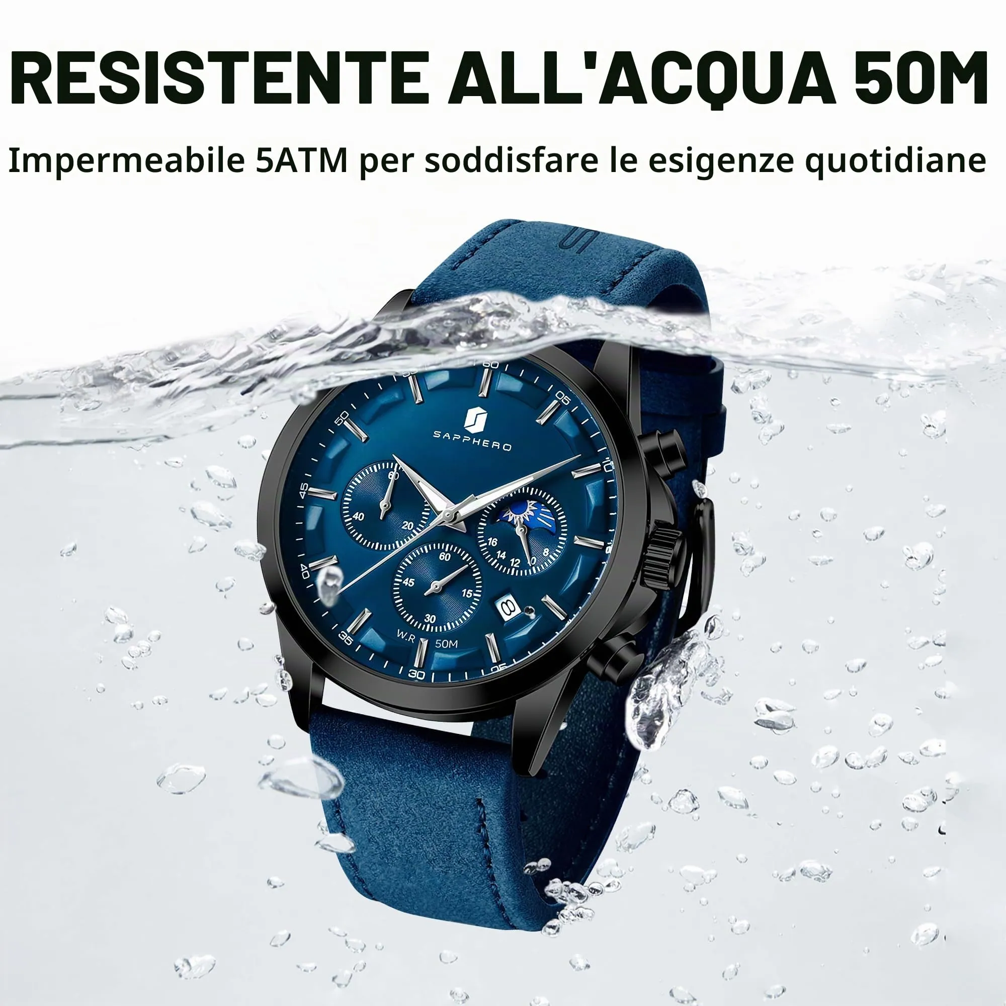 BENYAR BY Orologio da uomo quarzo analogico Cronografi Orologi uomo Regali - immagine 4