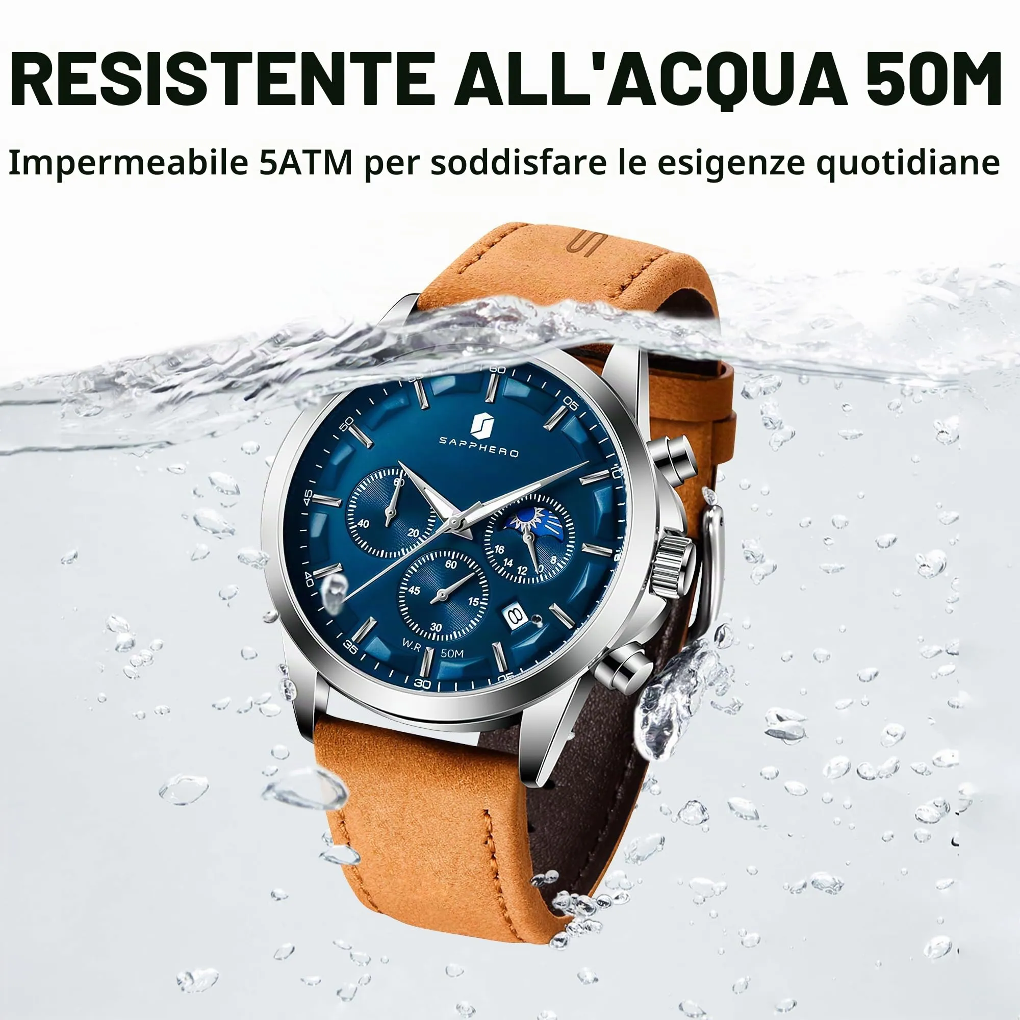 BENYAR BY Orologio da uomo quarzo analogico Cronografi Orologi uomo Regali - immagine 4