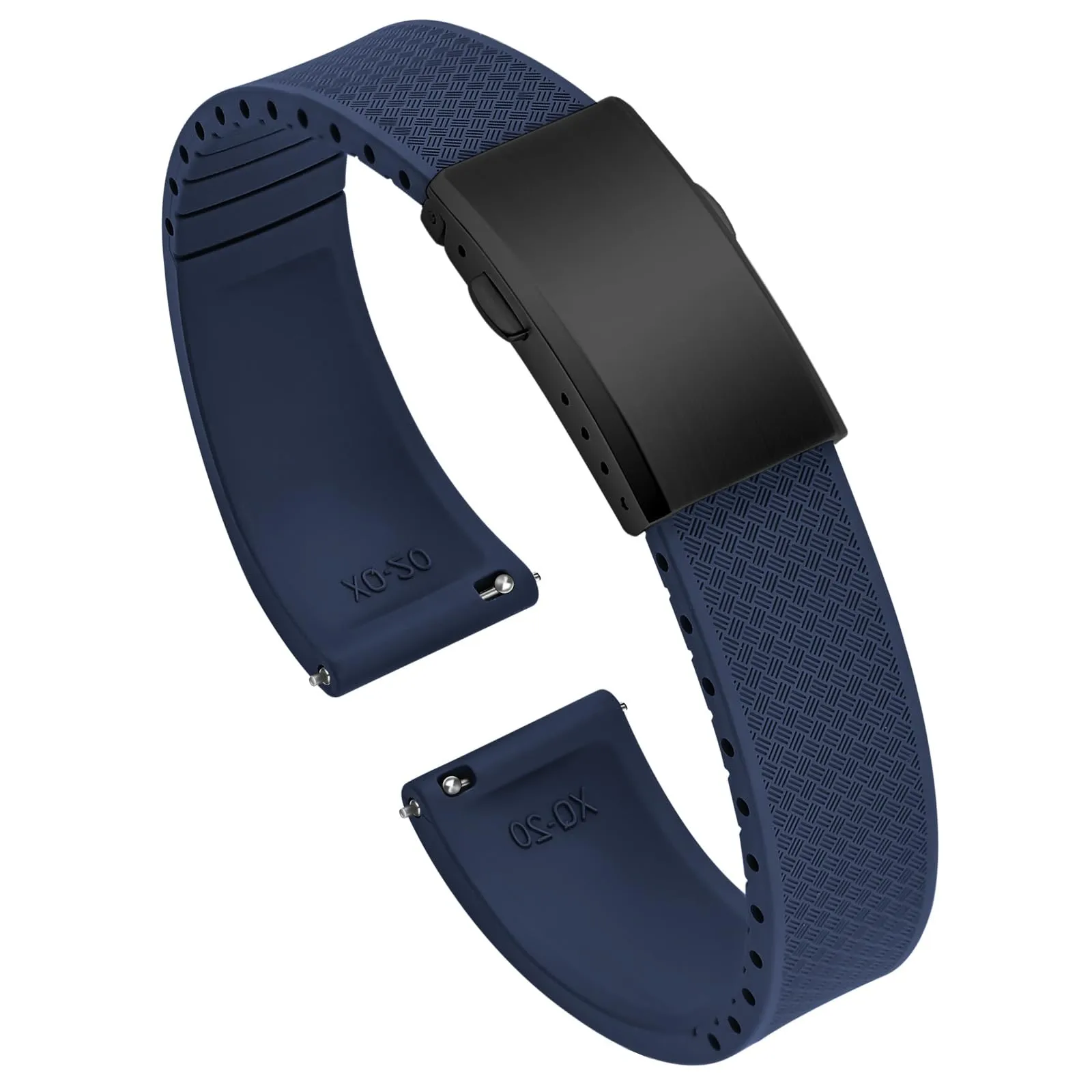 ULLCHRO Cinturino Orologio 20mm 22mm in Gomma Fluorurata FKM a Sgancio Rapido, Cinturini di Ricambio Morbidi e Durevoli, Cinturino Sportivo in Gomma Fluoro per Orologio Uomo (20mm, Blu Navy) - immagine 1