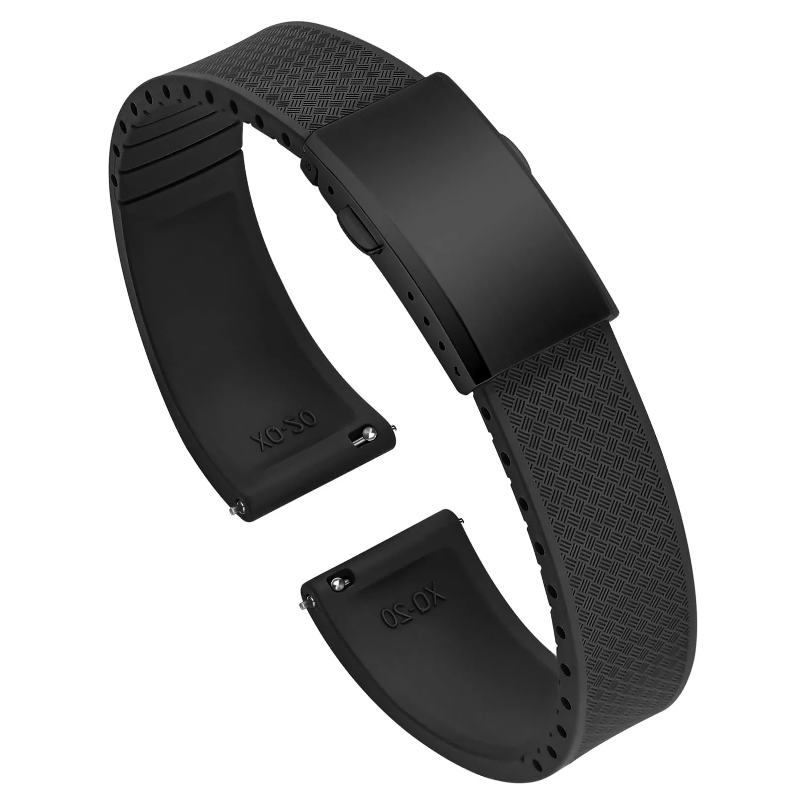 ULLCHRO Cinturino Orologio 20mm 22mm in Gomma Fluorurata FKM a Sgancio Rapido, Cinturini di Ricambio Morbidi e Durevoli, Cinturino Sportivo in Gomma Fluoro per Orologio Uomo (22mm, Nero) - immagine 1