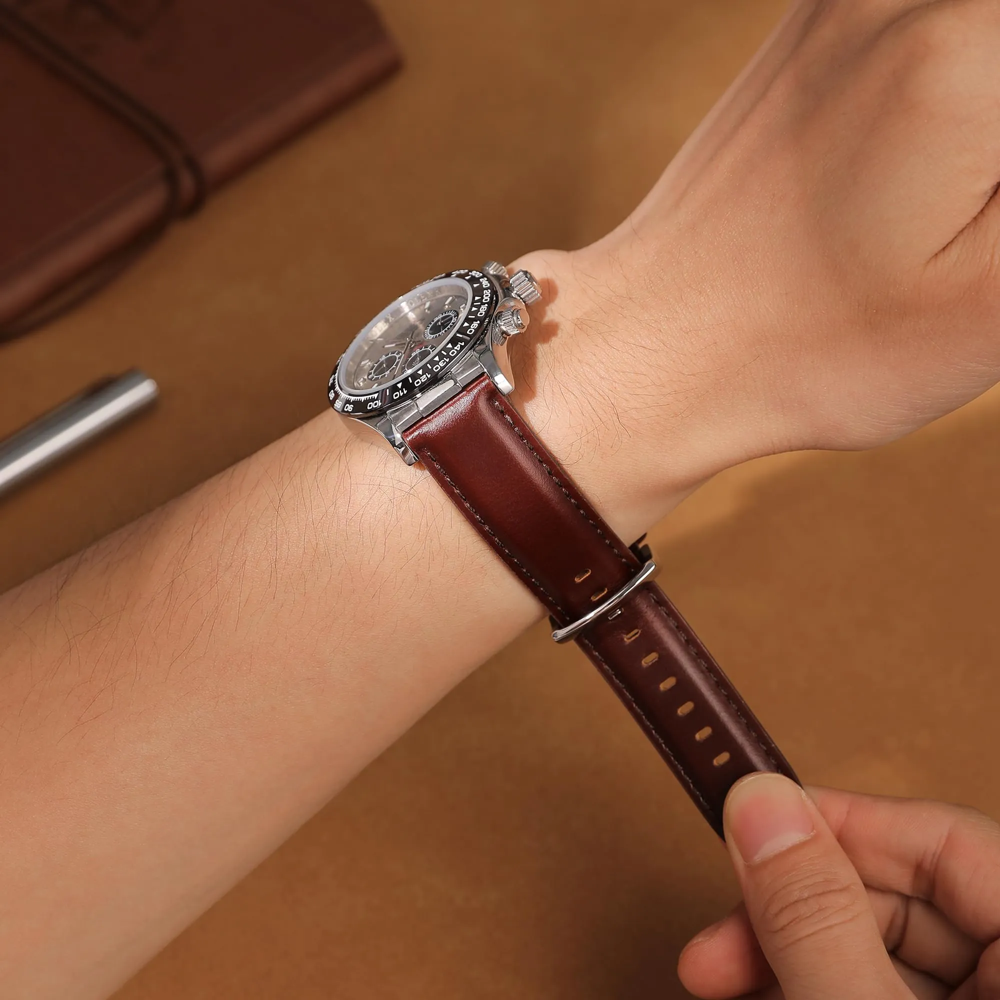 CORROPELLE Cinturini Orologio in Pelle a Sgancio Rapido 18mm 19mm 20mm 21mm 22mm, Elegante Cinturino Vera Pelle Alta qualità Cinturini Ricambio per Uomo Donna, Orologio e Smartwatch - immagine 8