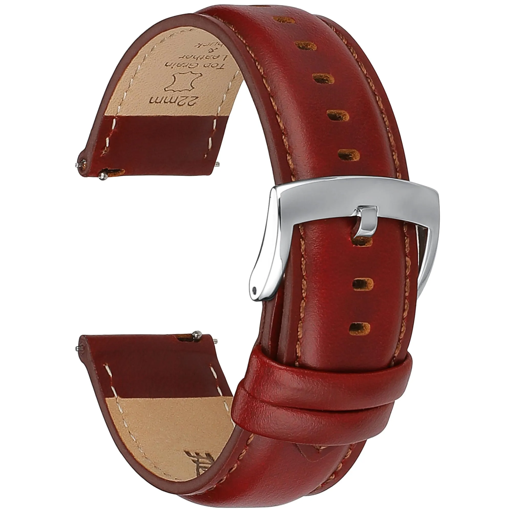 CORROPELLE Cinturini Orologio in Pelle a Sgancio Rapido 18mm 19mm 20mm 21mm 22mm, Elegante Cinturino Vera Pelle Alta qualità Cinturini Ricambio per Uomo Donna, Orologio e Smartwatch - immagine 1