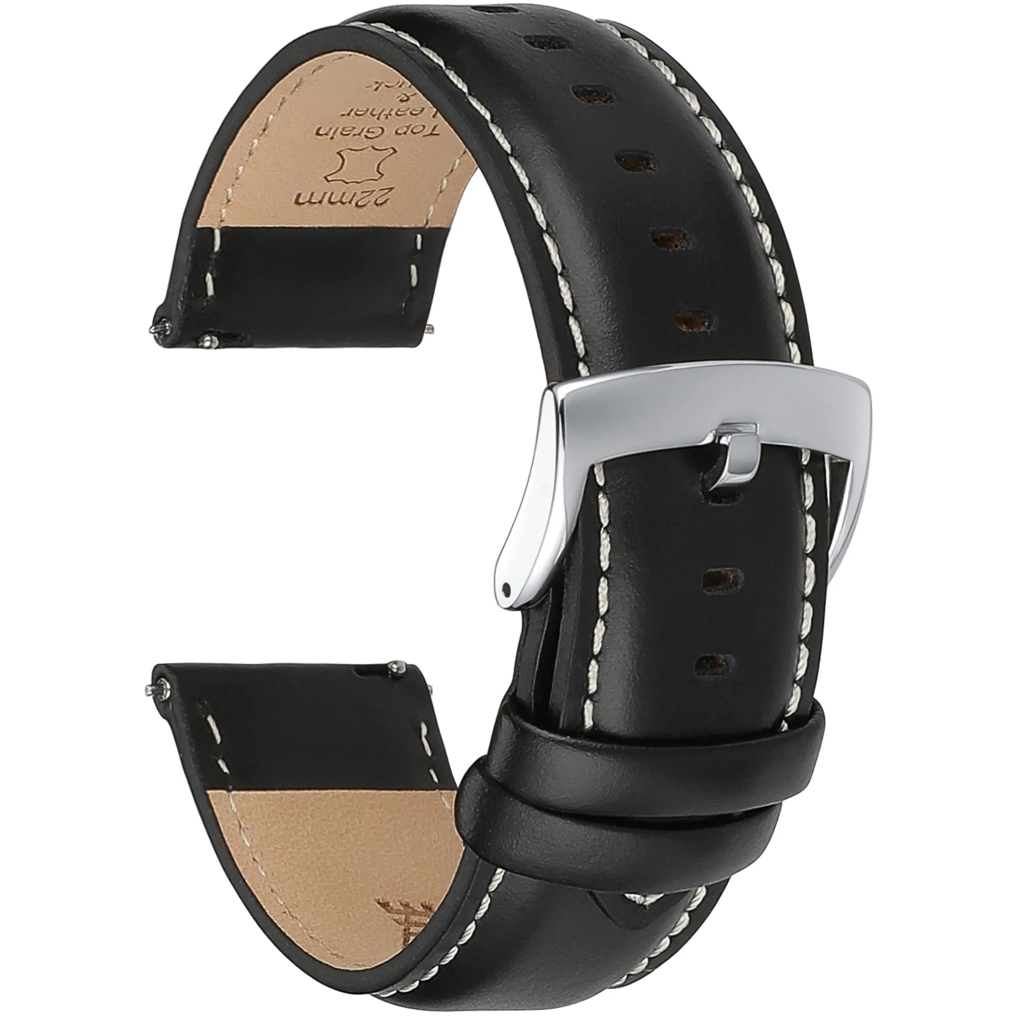 CORROPELLE Cinturini Orologio in Pelle a Sgancio Rapido 18mm 19mm 20mm 21mm 22mm, Elegante Cinturino Vera Pelle Alta qualità Cinturini Ricambio per Uomo Donna, Orologio e Smartwatch - immagine 1