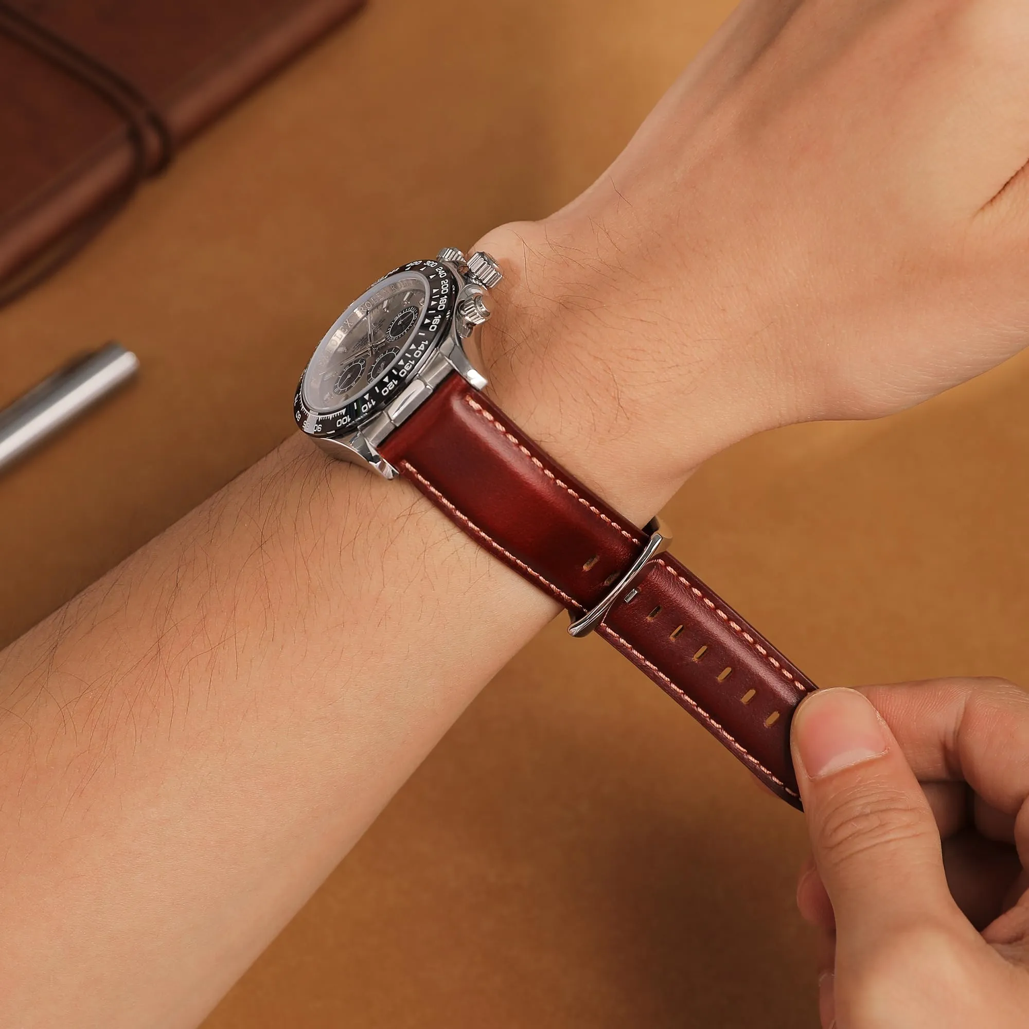 CORROPELLE Cinturini Orologio in Pelle a Sgancio Rapido 18mm 19mm 20mm 21mm 22mm, Elegante Cinturino Vera Pelle Alta qualità Cinturini Ricambio per Uomo Donna, Orologio e Smartwatch - immagine 8