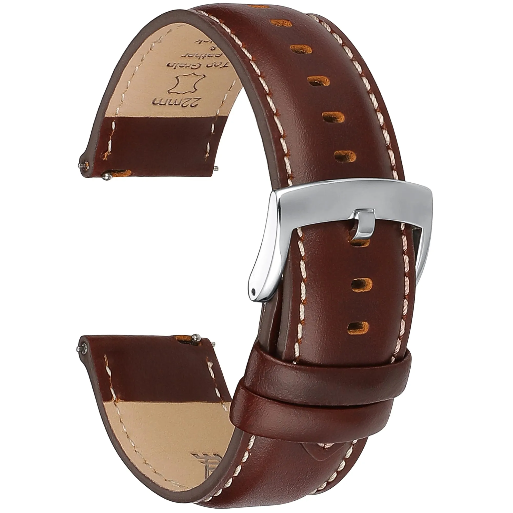 CORROPELLE Cinturini Orologio in Pelle a Sgancio Rapido 18mm 19mm 20mm 21mm 22mm, Elegante Cinturino Vera Pelle Alta qualità Cinturini Ricambio per Uomo Donna, Orologio e Smartwatch - immagine 1
