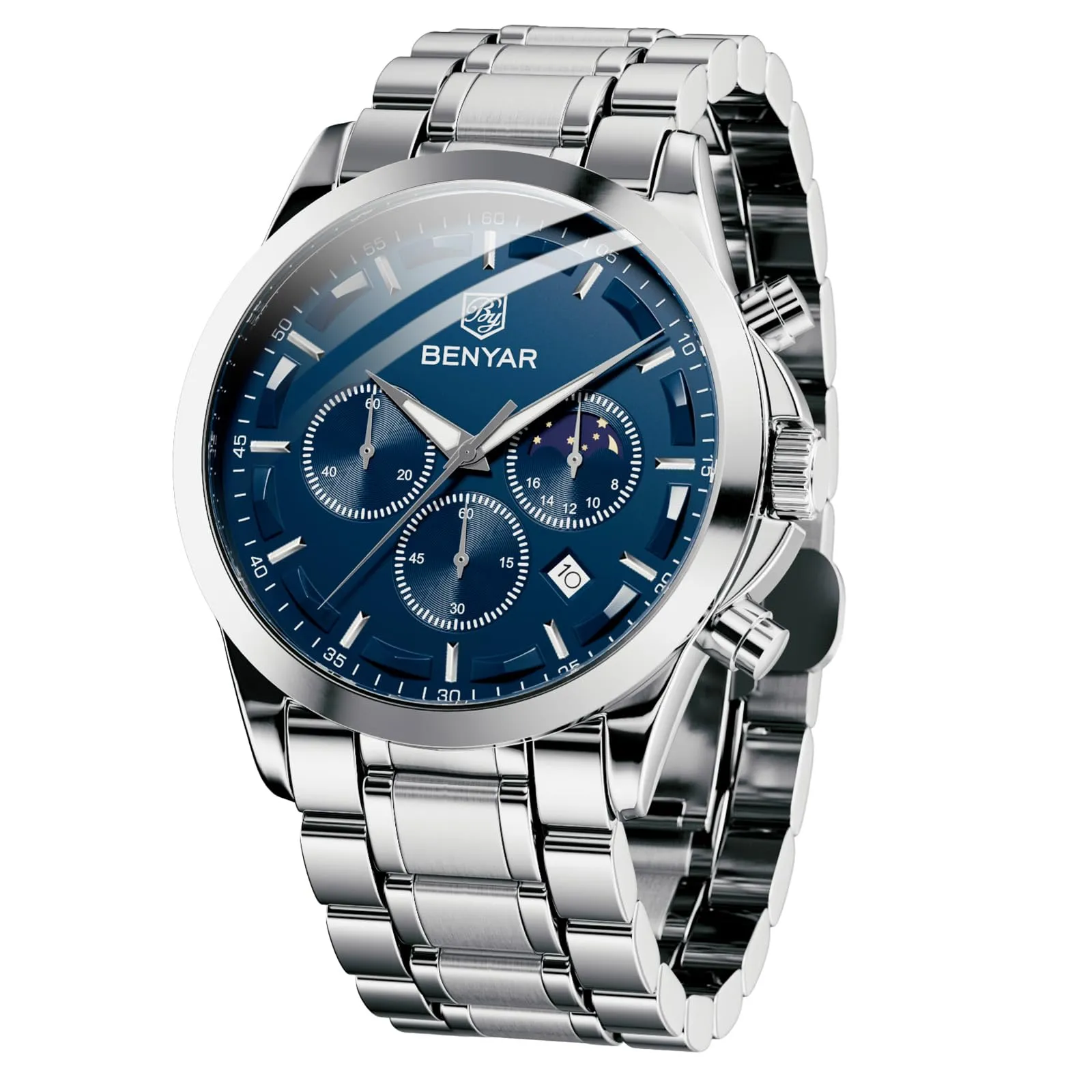 BENYAR BY Orologio da uomo quarzo analogico Cronografi Orologi uomo Regali - immagine 1