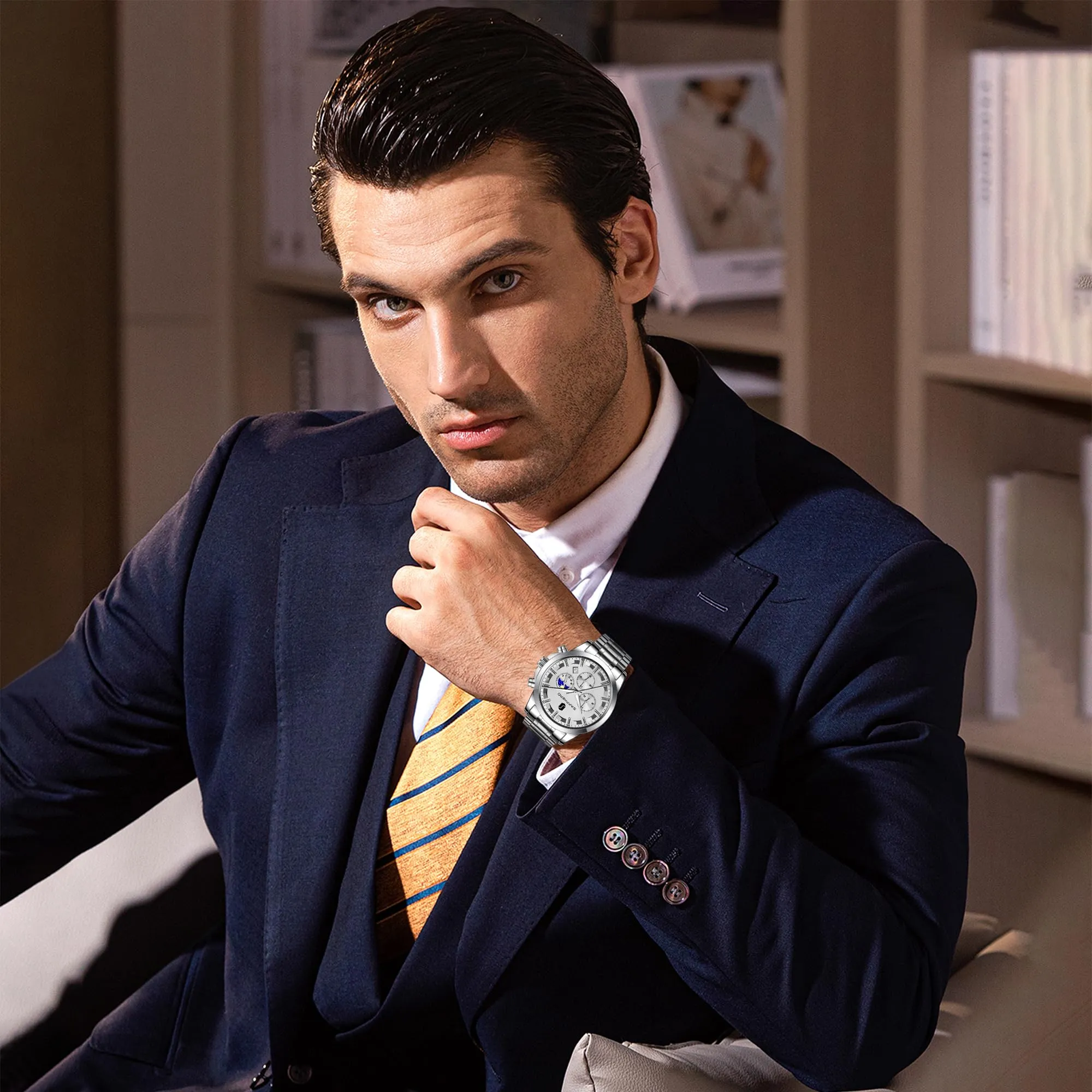 BENYAR BY Orologio da uomo quarzo analogico Cronografi Orologi uomo Regali - immagine 2